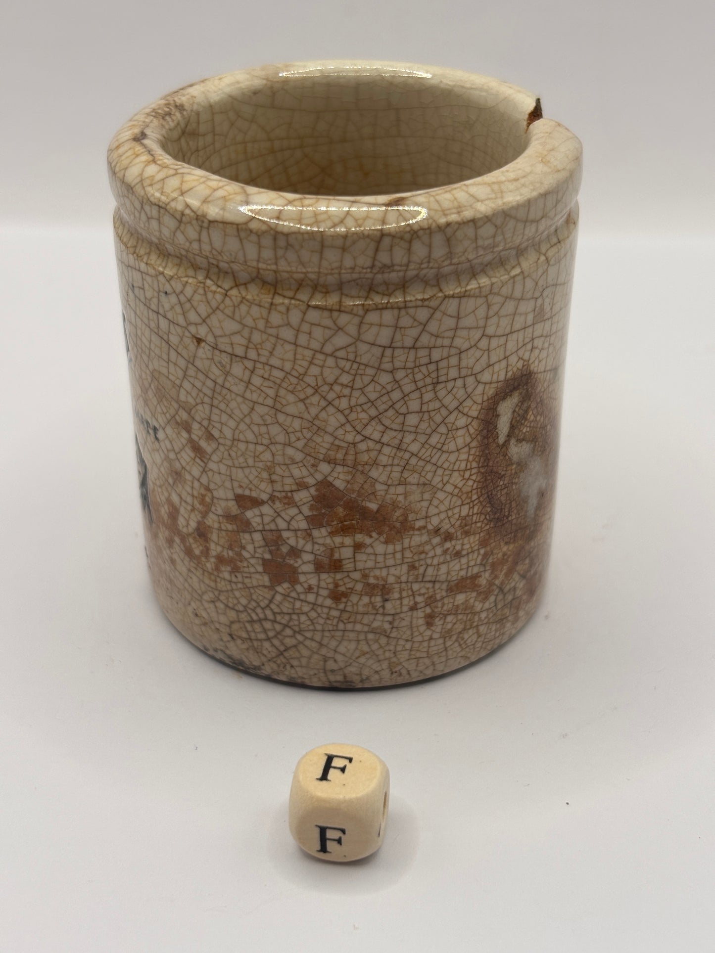 Old sainsburys advertising pot, potted meats (F) chipped