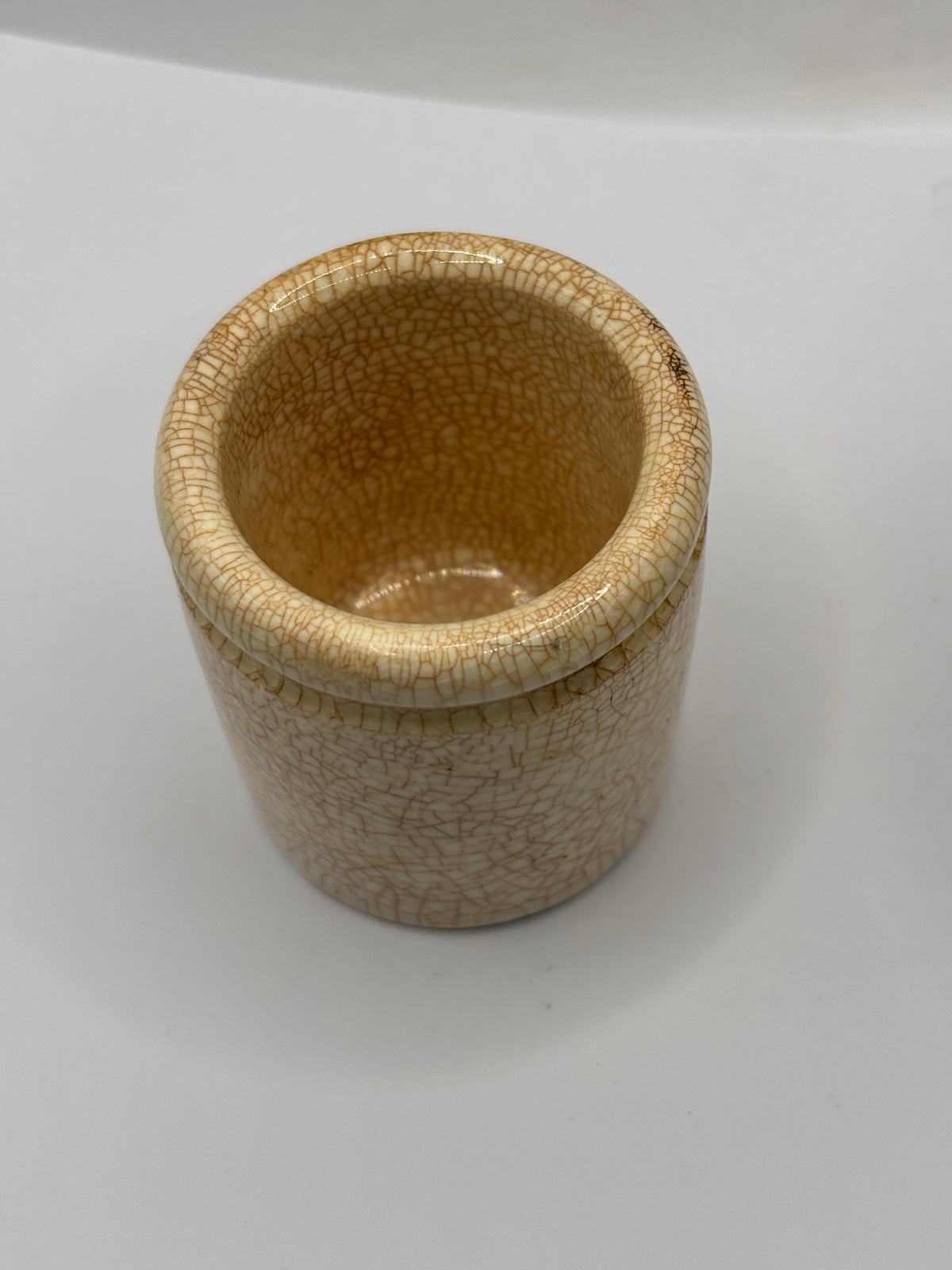 Old small chunky stoneware pot