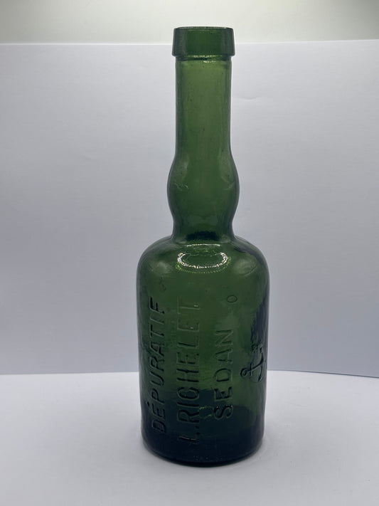 Old green glass beer bottle, Sedan