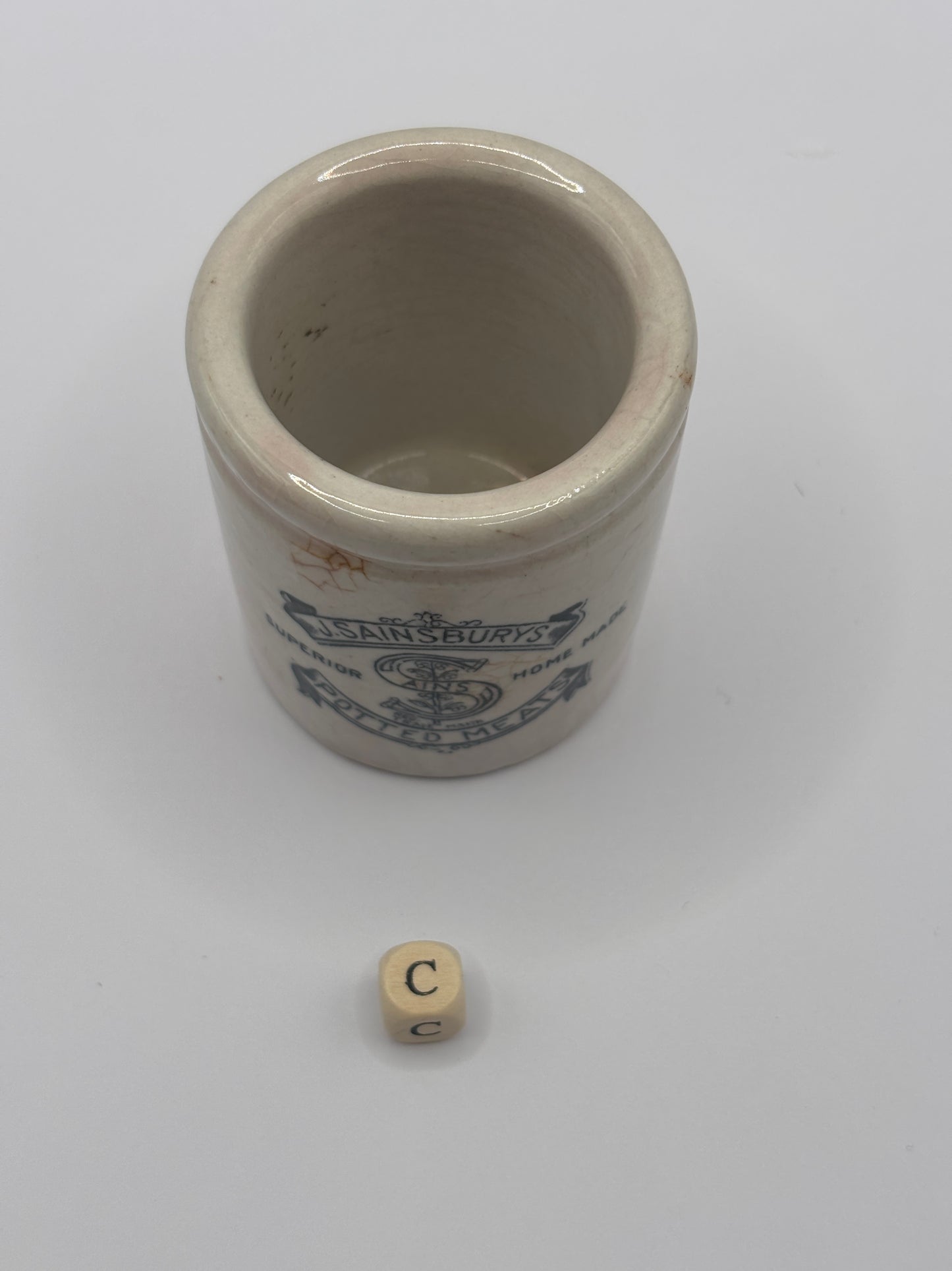 Old sainsburys advertising pot, potted meats (c)