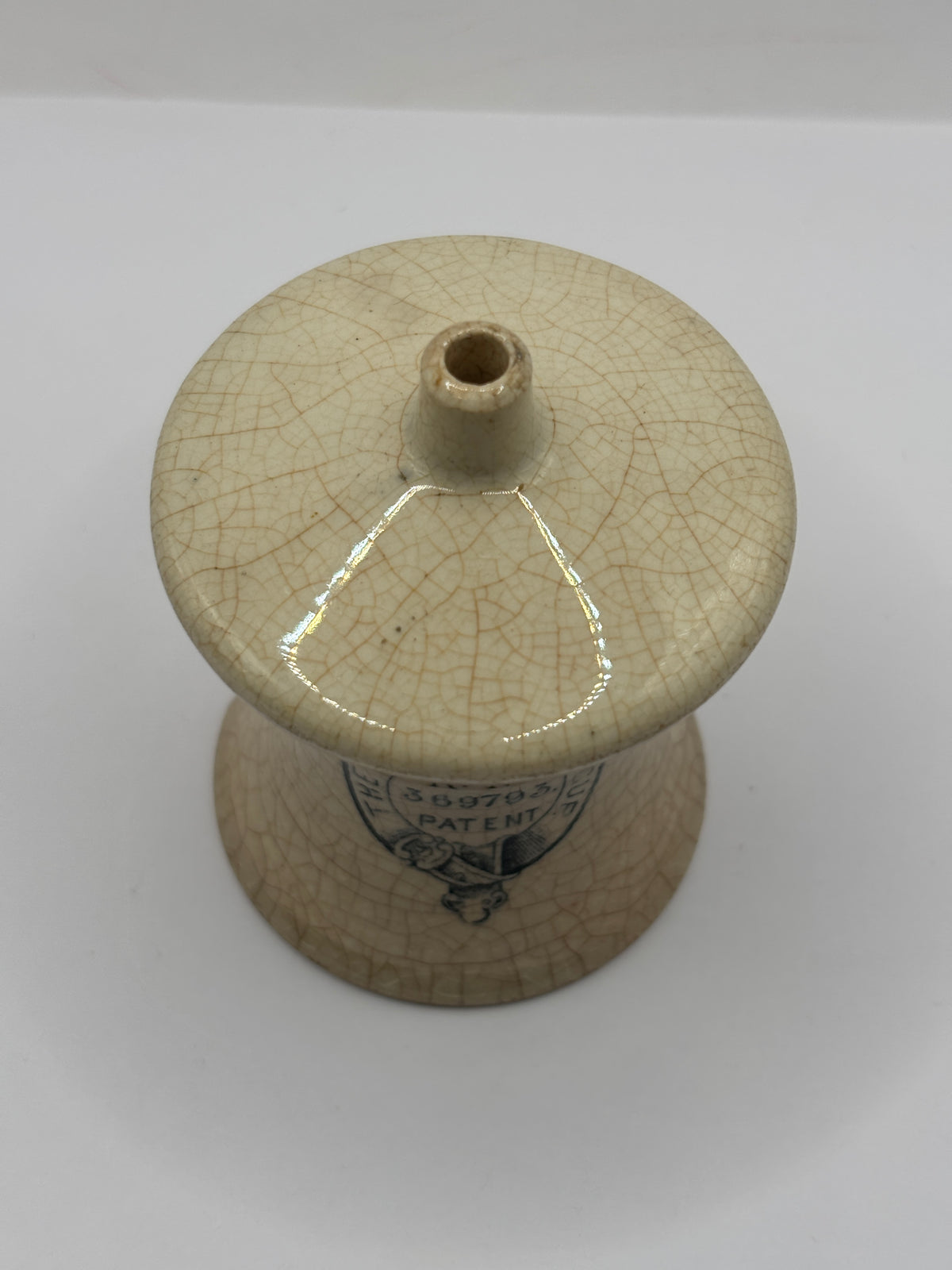 Old stoneware pie funnel, The Gourmet pie cup