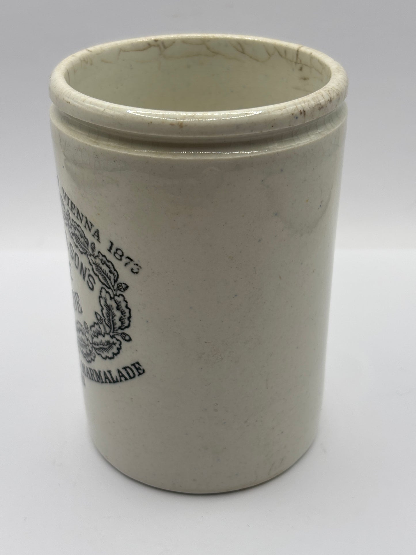 Old 1lb James Keiller Dundee marmalade jar. Damaged (e)