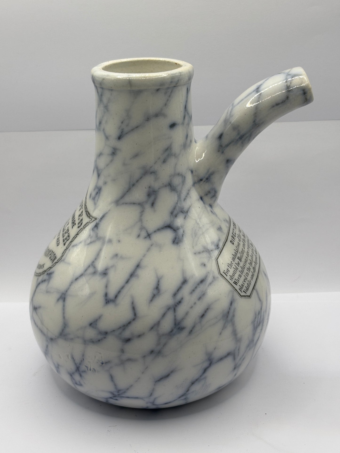 Old stoneware advertising inhaler, S Maw & Thompson improved earthenware inhaler