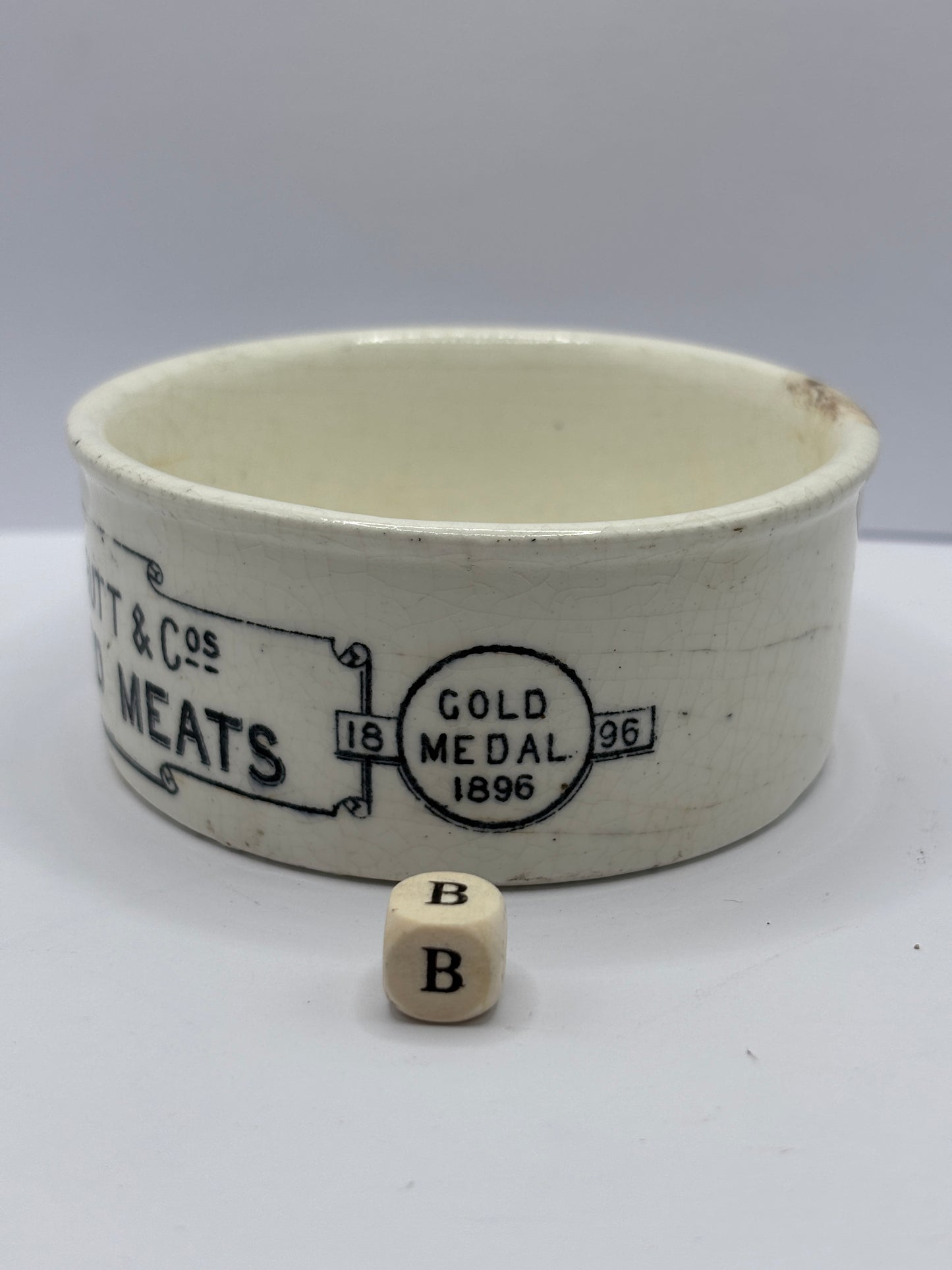 Old Teabutts advertising potted meat dish (B)