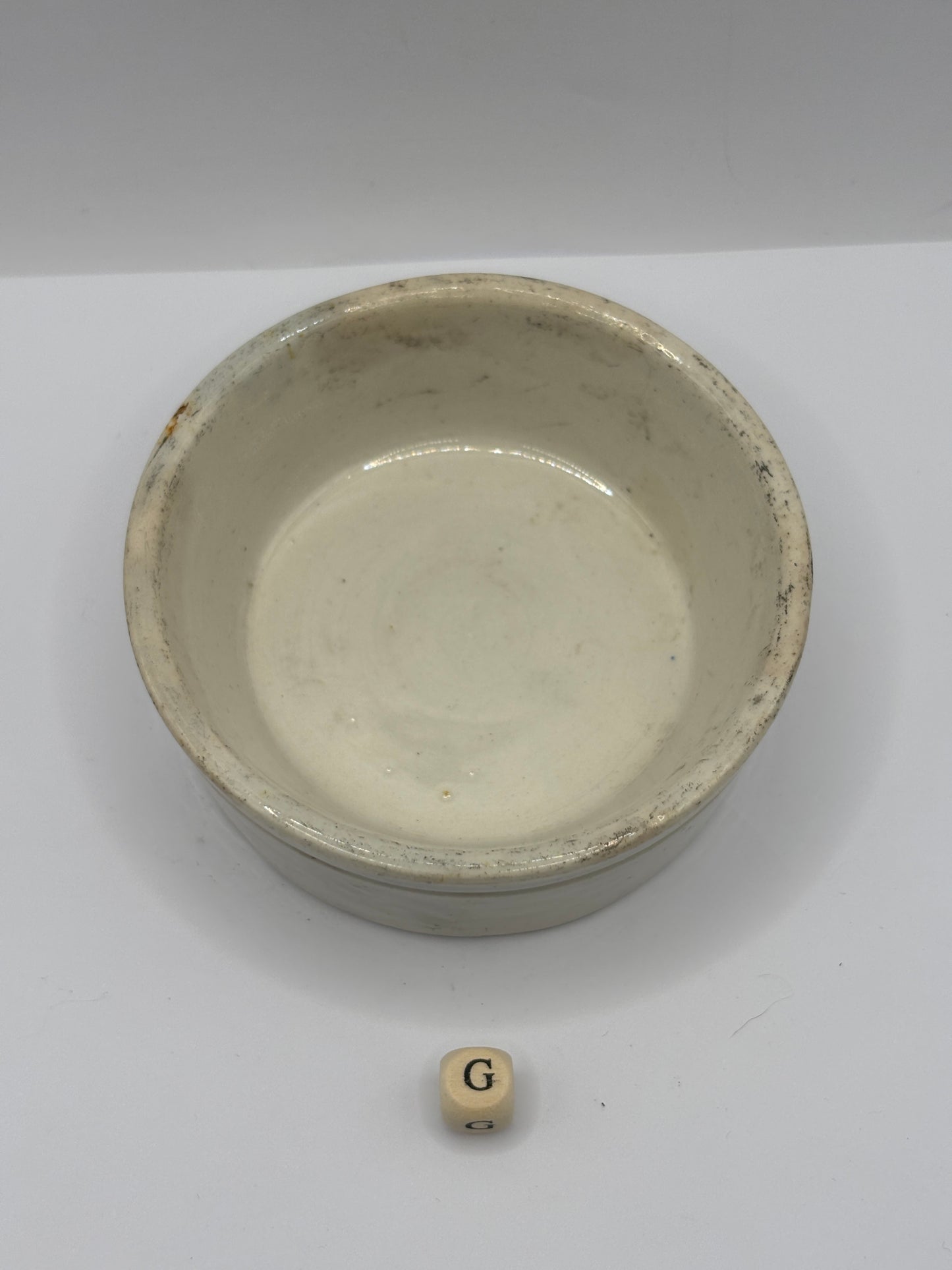 Old plain stoneware meat paste pot, potted meat (G)