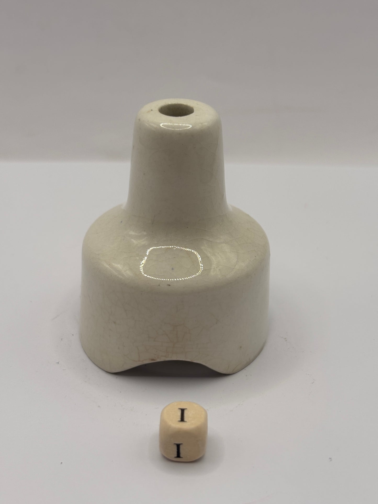 Vintage stoneware pie funnel (i)