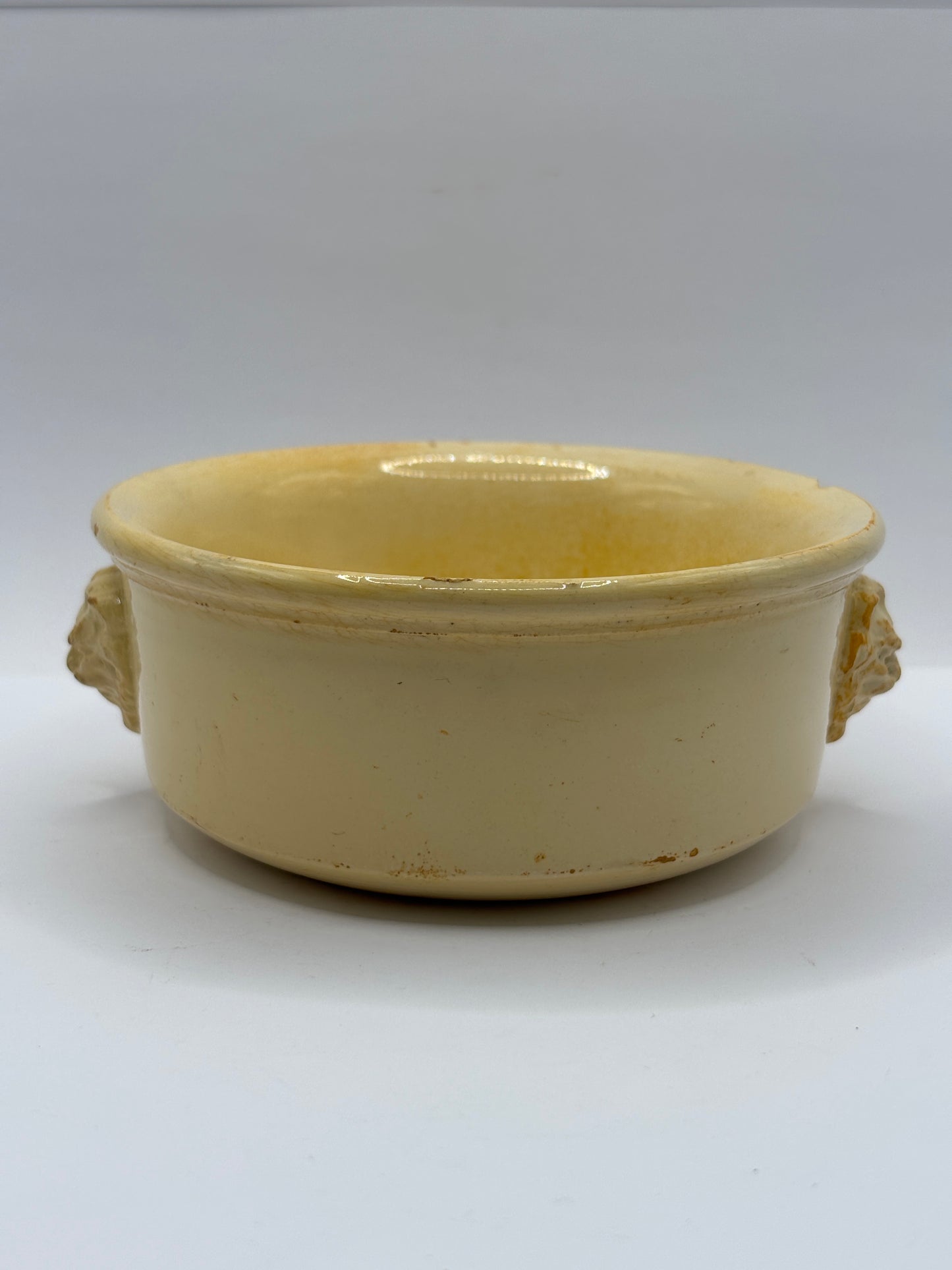 Old french terrine jar/pot. Base. Lion head