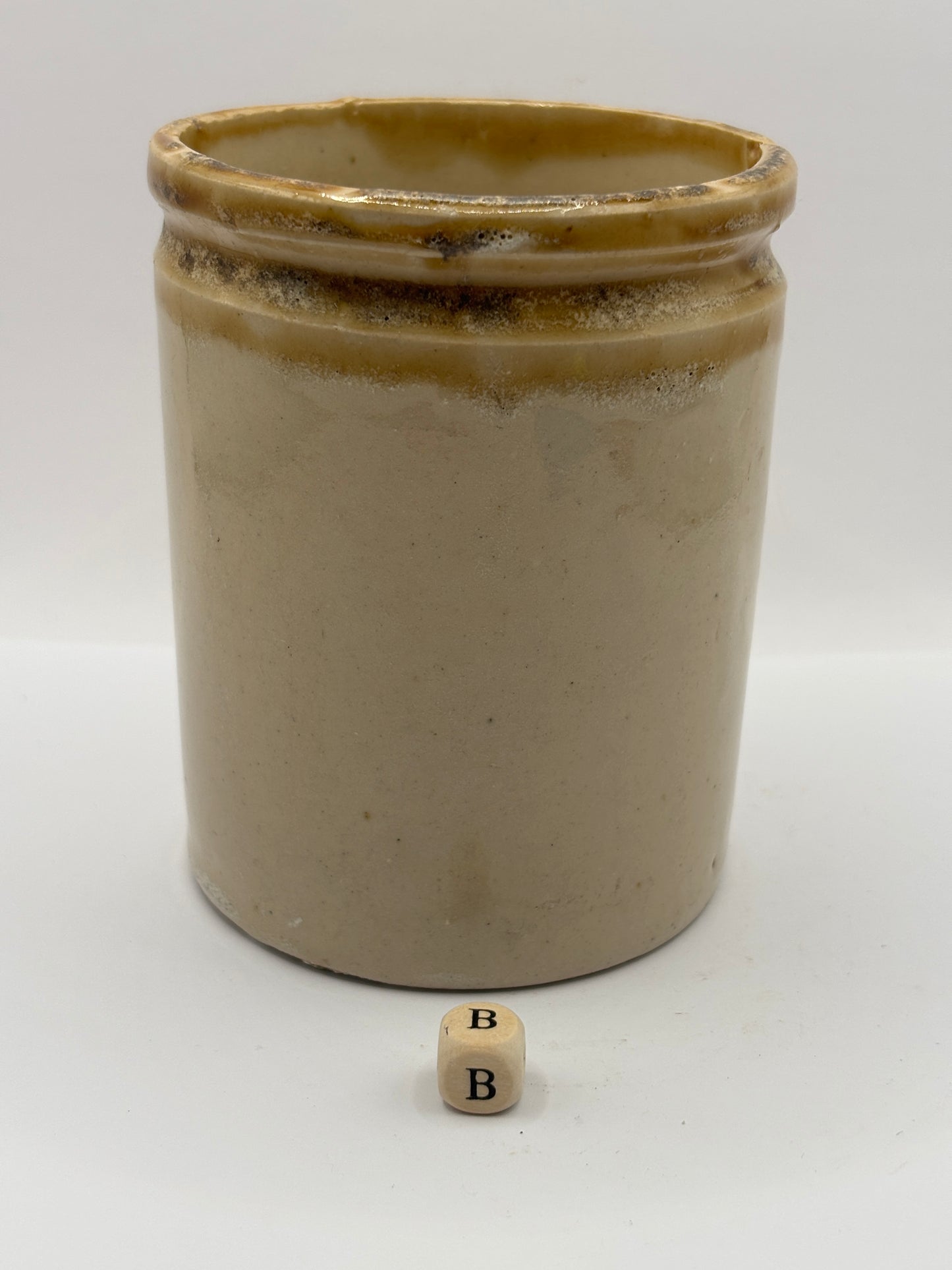 Old 1lb brown top jam & marmalade pot (B)