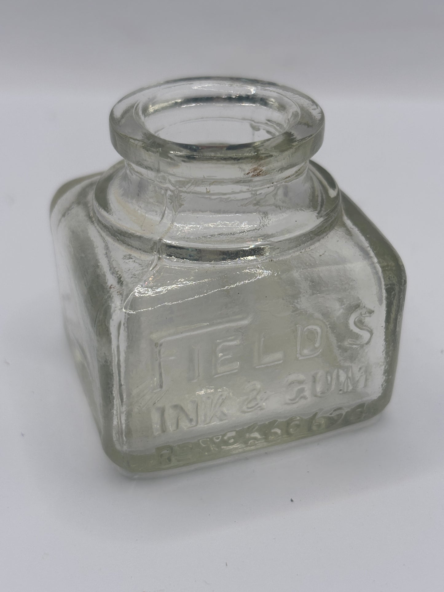 old advertising glass ink,inkwells, ink bottle. Fields ink