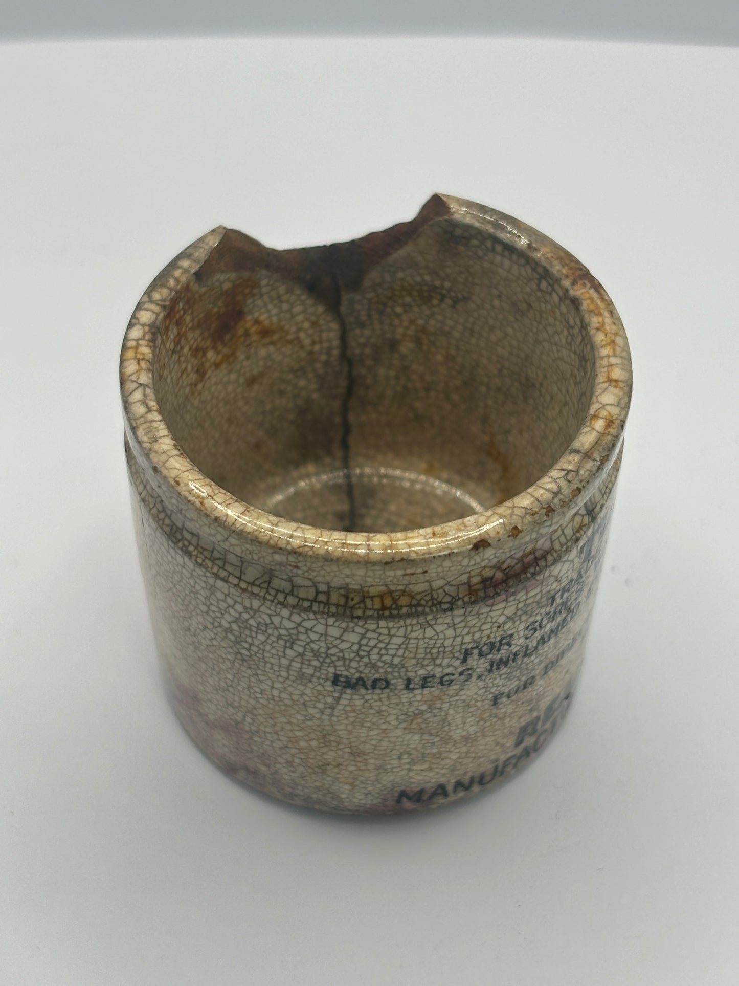 Egyptian salve ointment pot, damaged