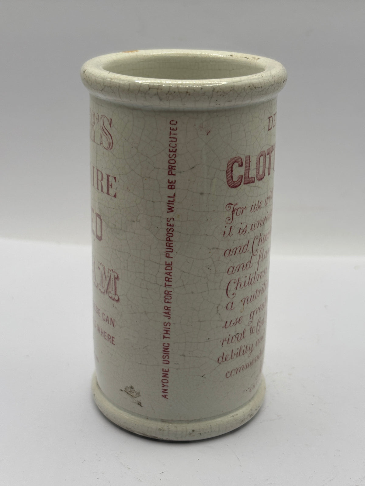 Old advertising clotted cream Jar, Horners devonshire clotted cream