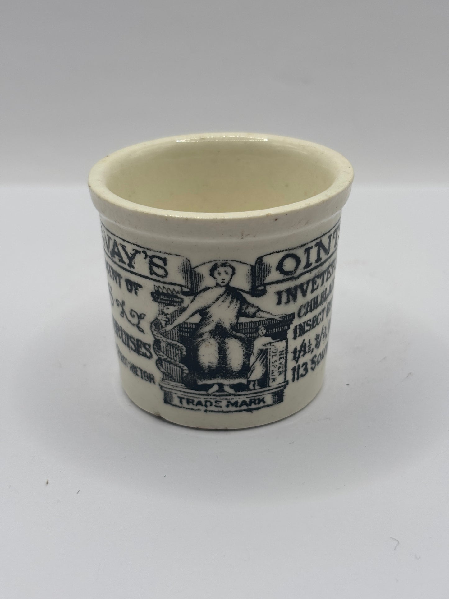 Old advertising ointment pot, Holloway’s ointment. Larger size