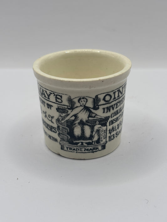 Old advertising ointment pot, Holloway’s ointment. Larger size