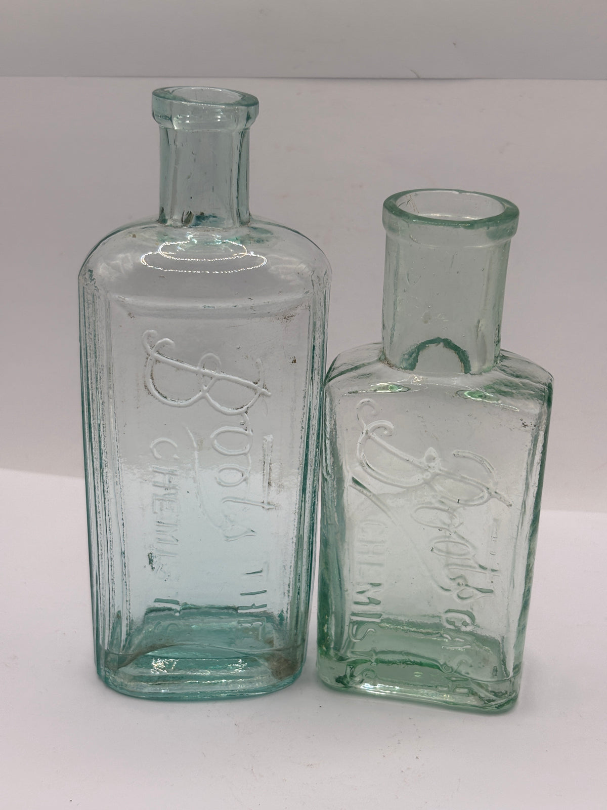 2 old Boots cash chemist bottles