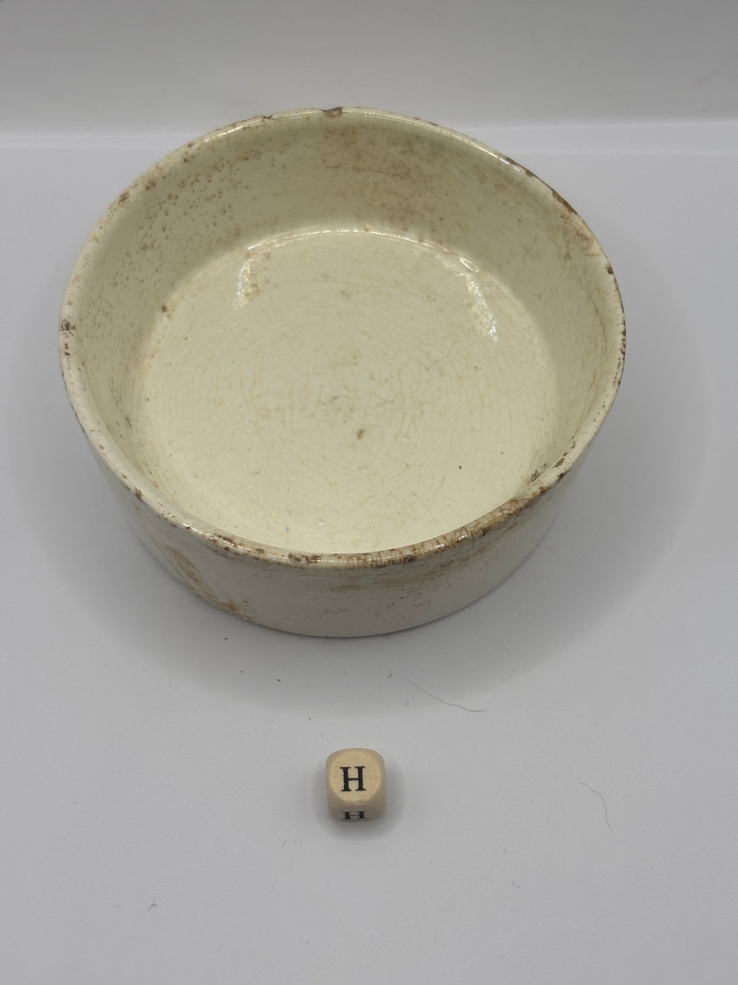 Old plain stoneware meat paste pot, potted meat (H)