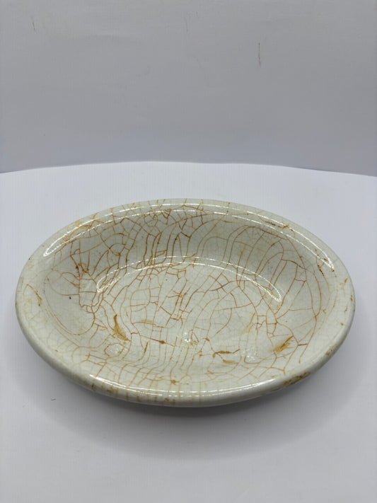 Small ironstone dish, stained & crazed