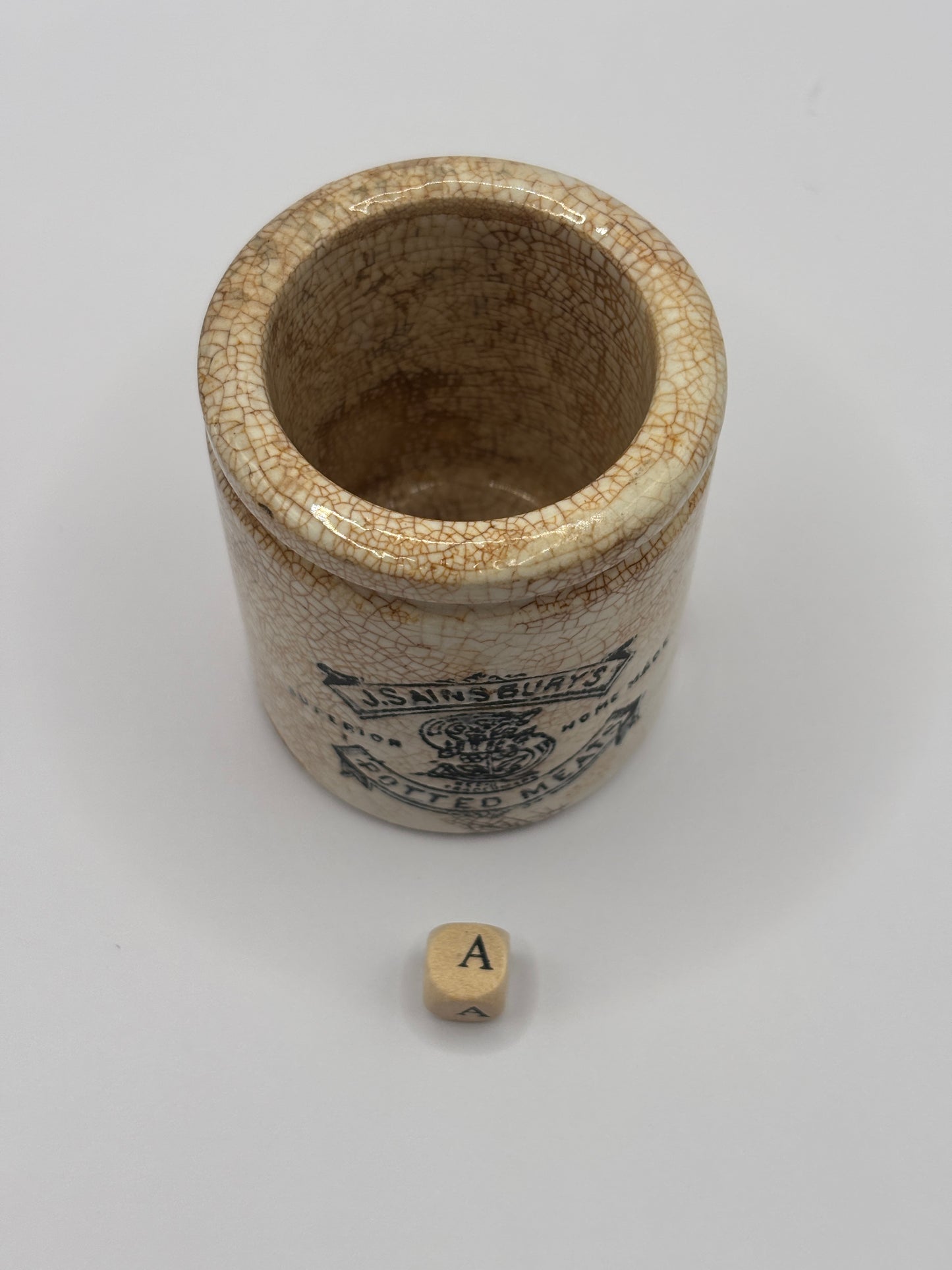 Old sainsburys advertising pot, potted meats (a)