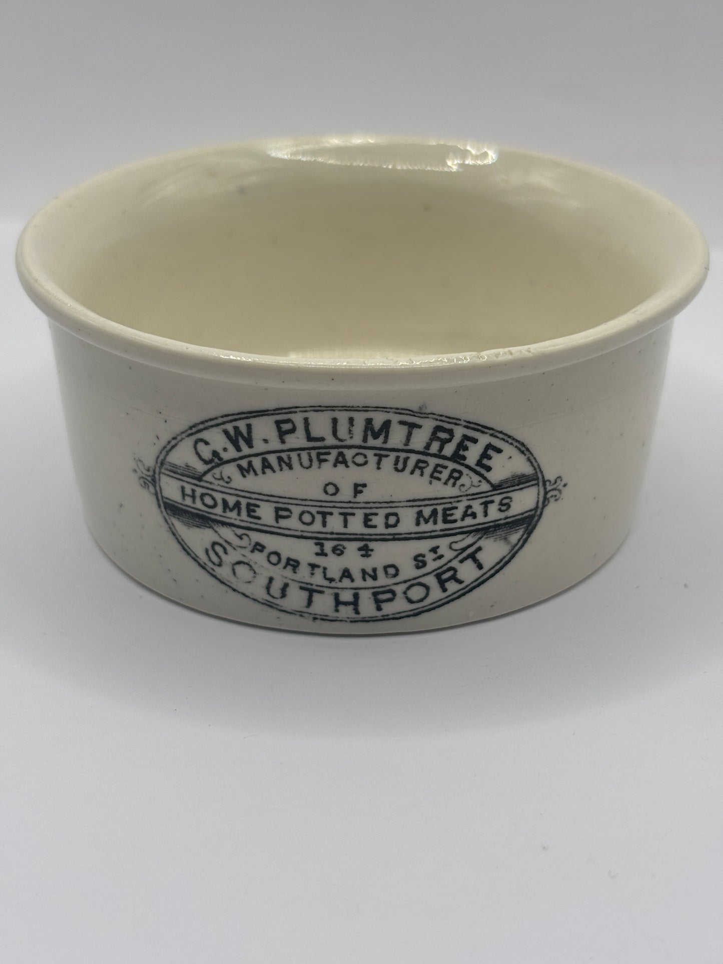 Old Plumtree advertising meat paste pot