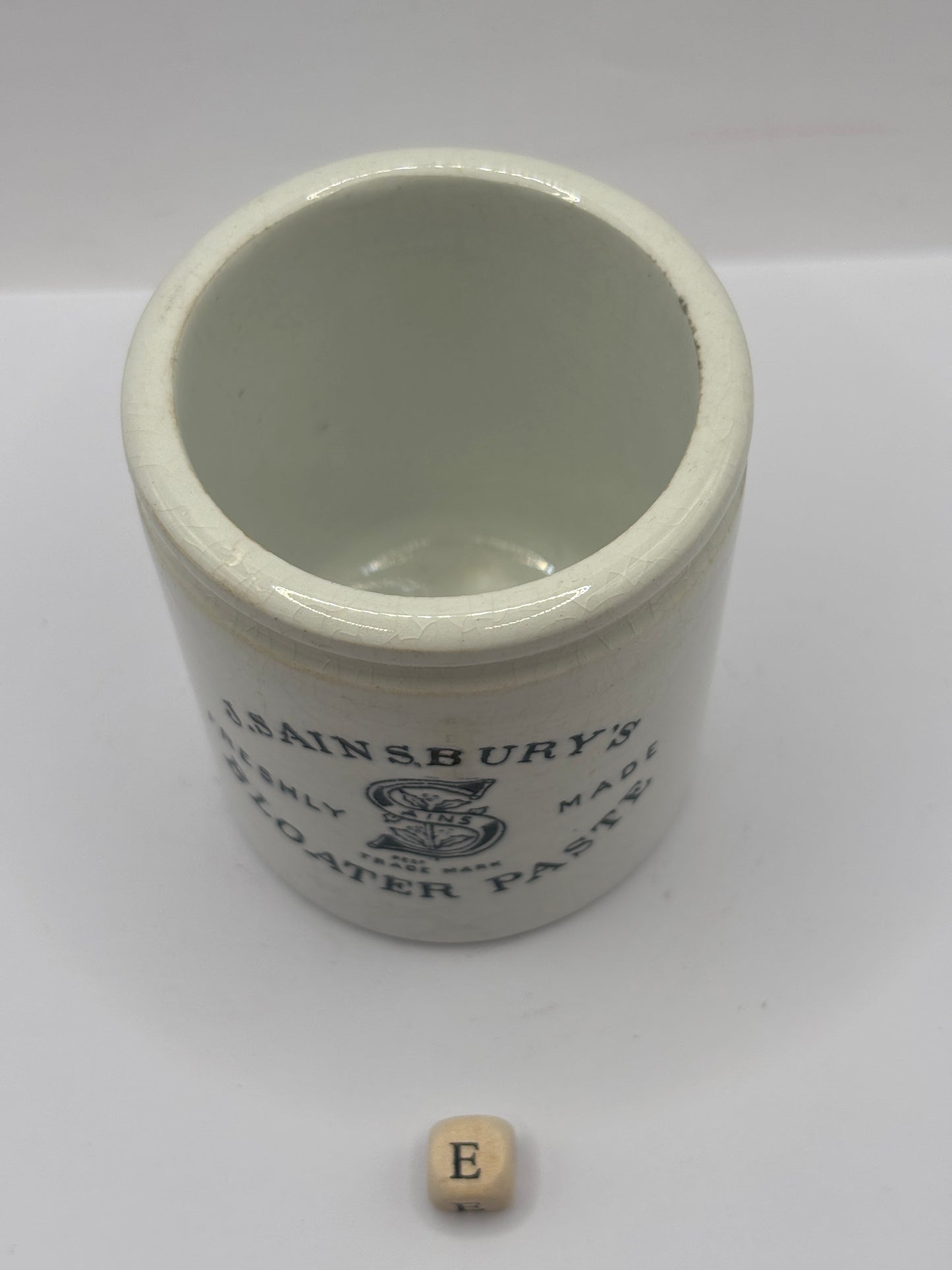 Old sainsburys advertising pot, Bloater paste (E)