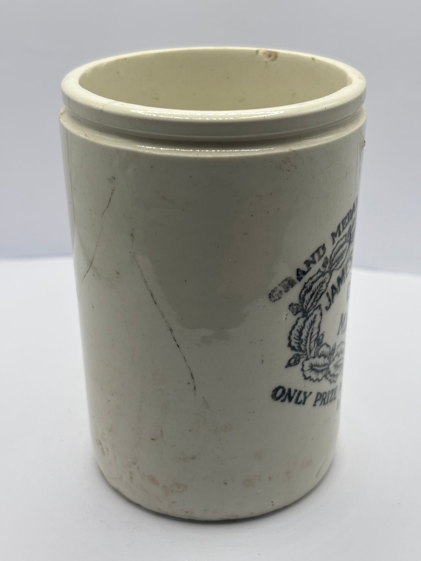 Old 1lb James Keiller Dundee marmalade jar. Damaged