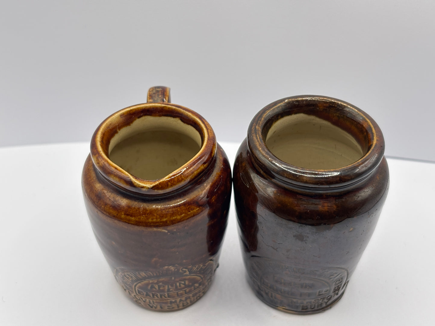 2 old West counties creamery cream pots