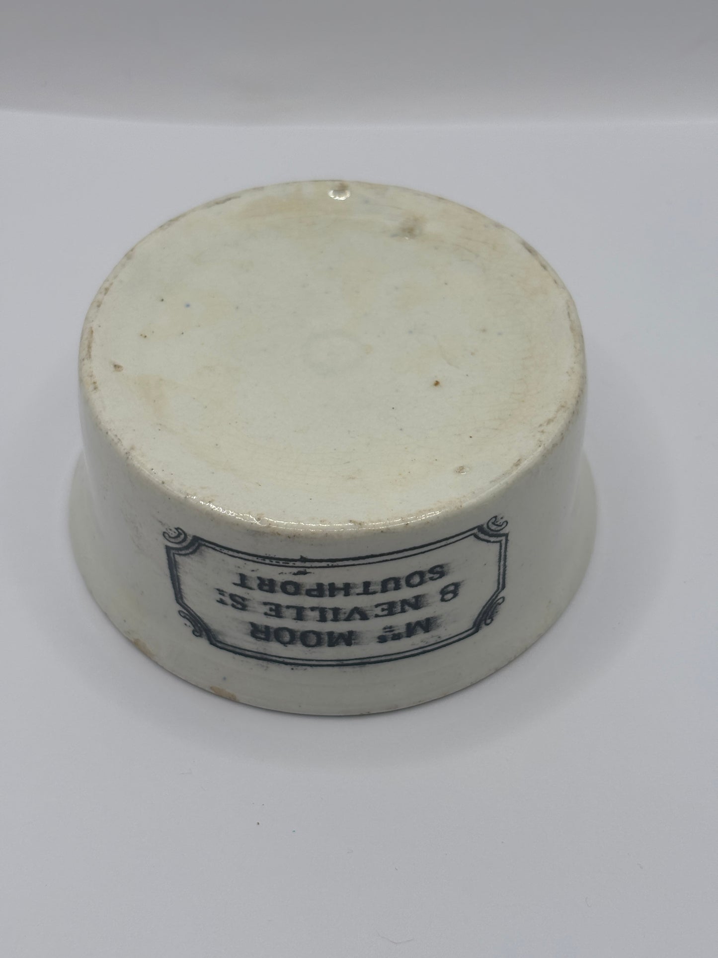Old Mrs moors advertising meat paste pot