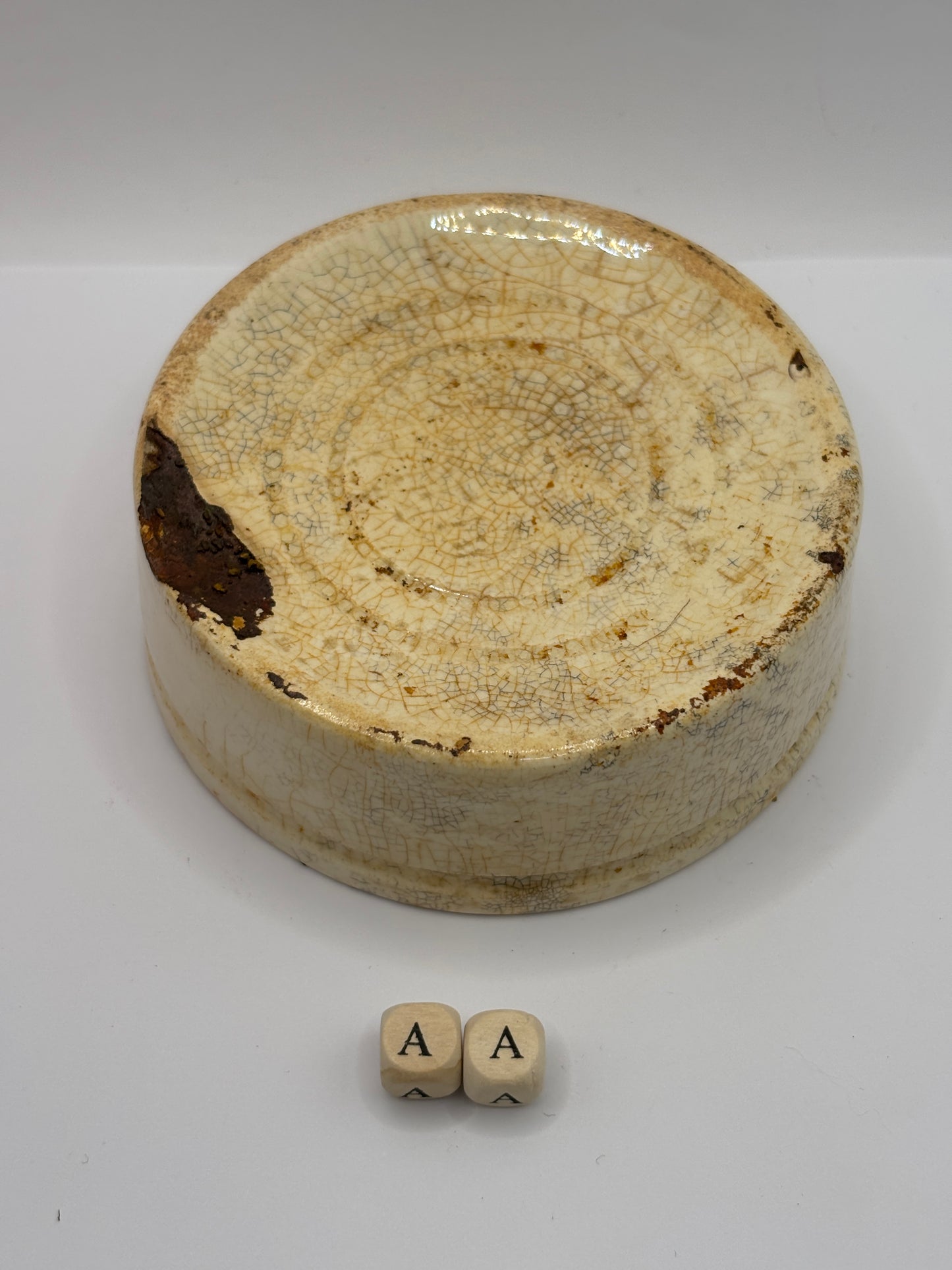 Old plain stoneware meat paste pot, potted meat (aa)