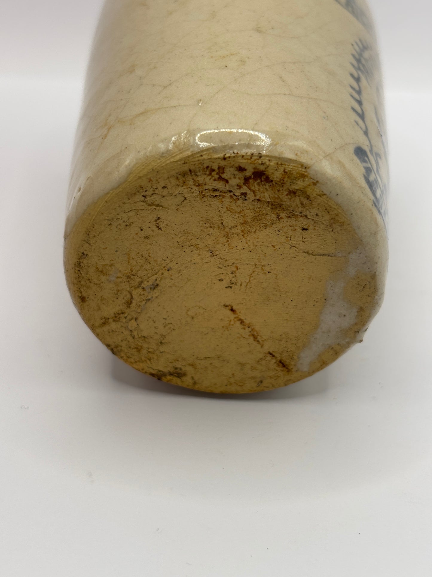 Old stoneware advertising cream pot. Provencial dairies Leeds