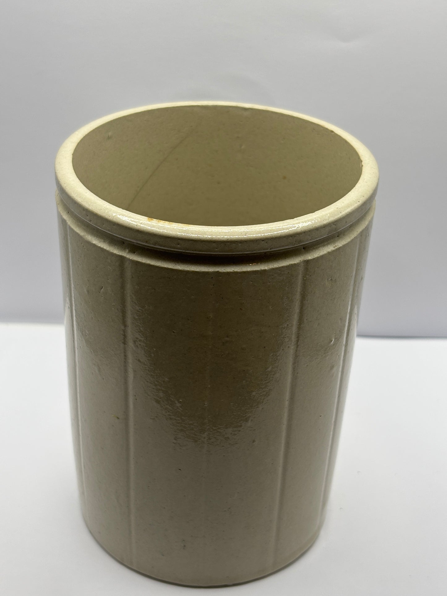 Old ribbed jam & marmalade pot. 2lb