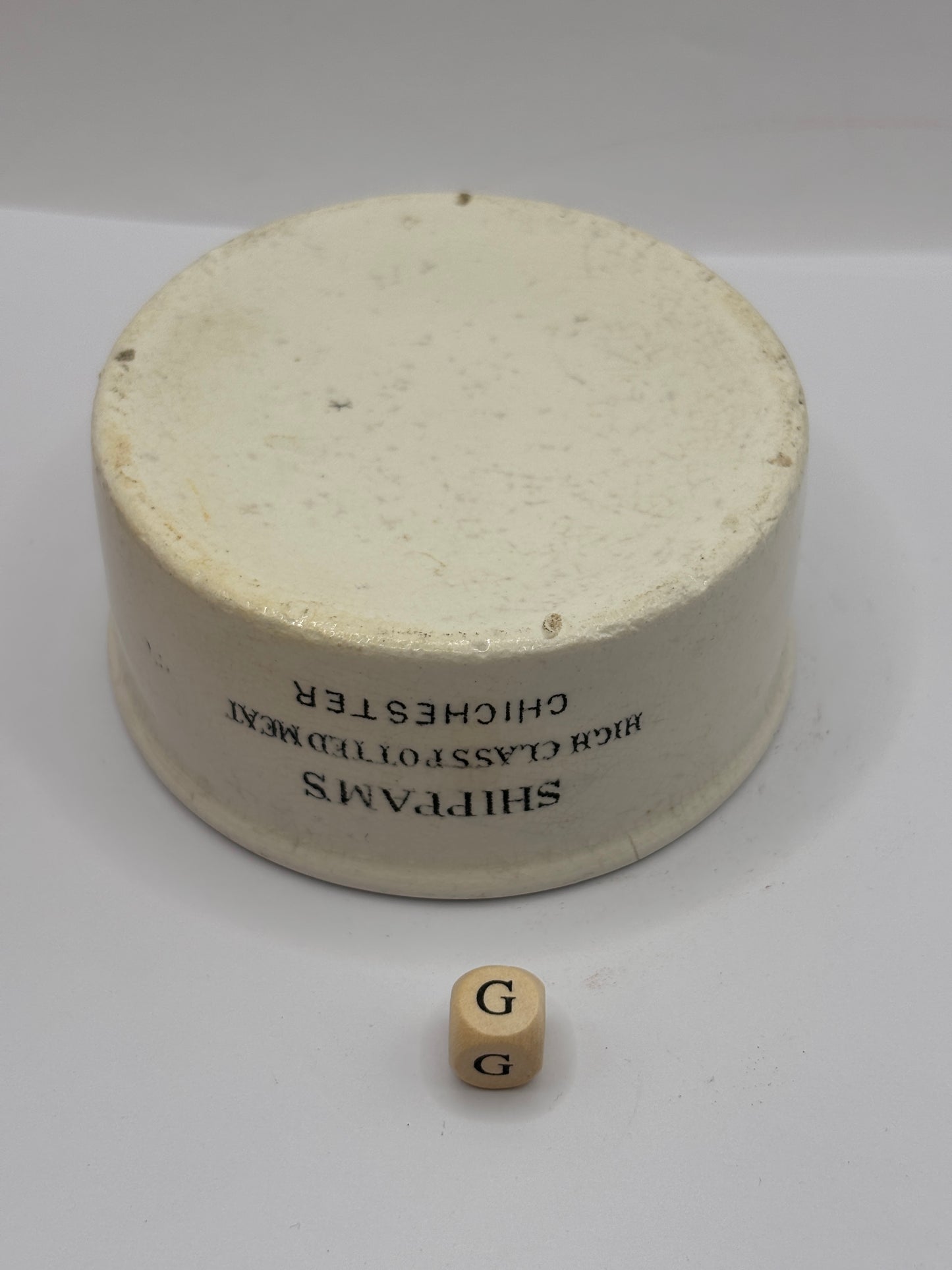 Old advertising meat paste pot, Shippams high class potted meat (G)