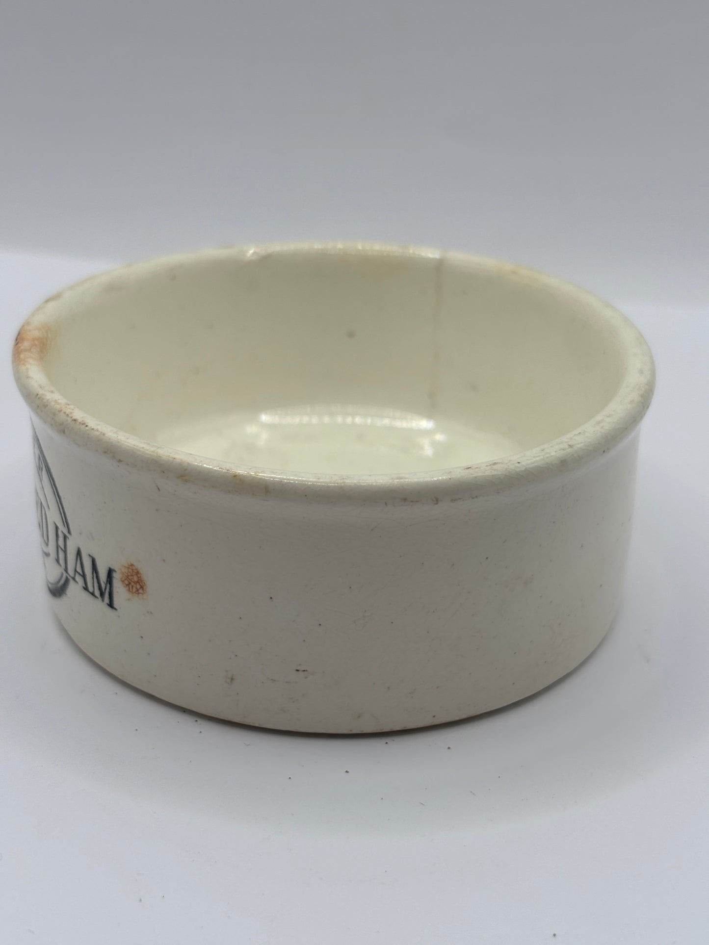 Old seager advertising meat paste pot. Fine potted ham