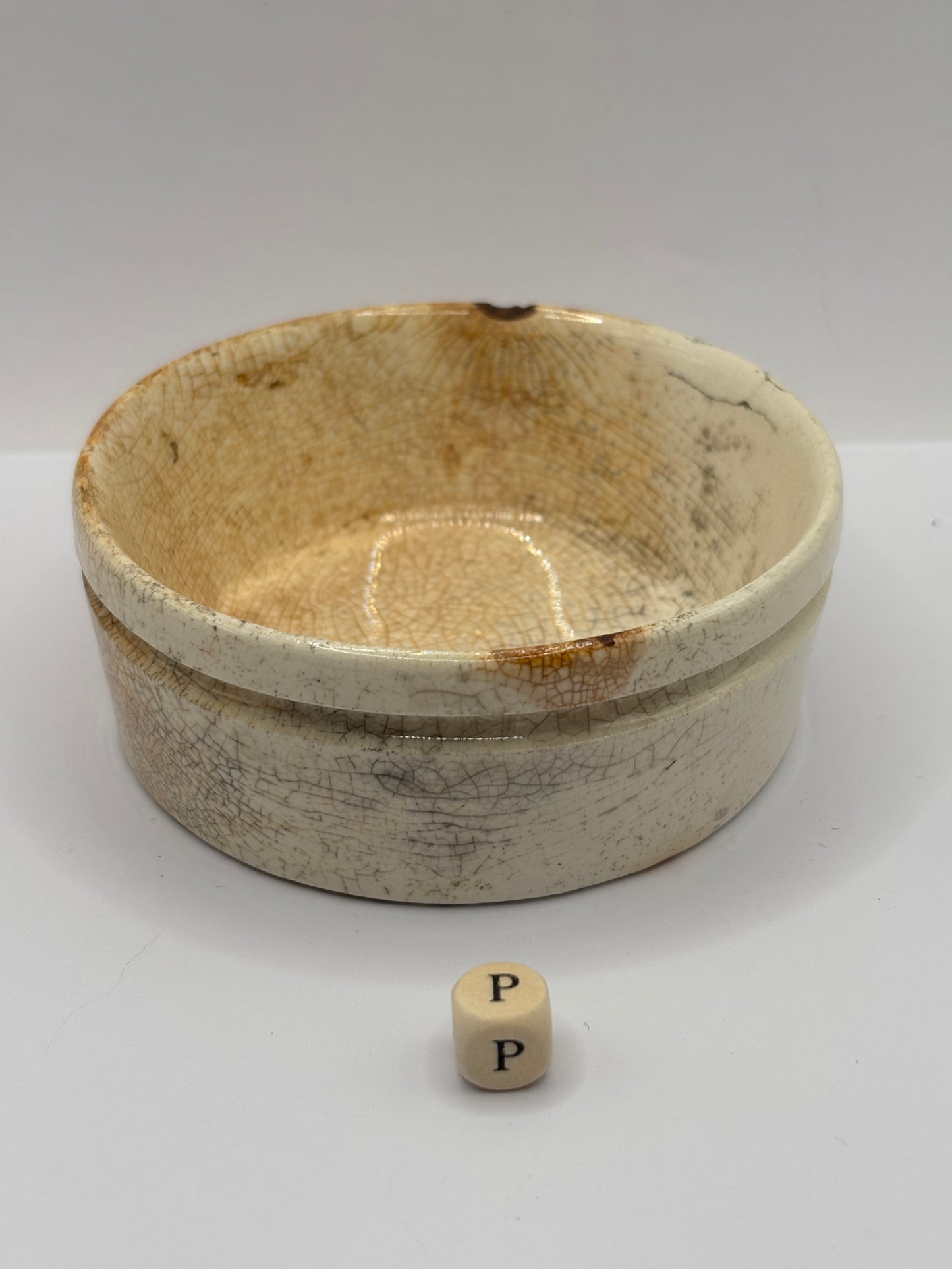 Old plain stoneware meat paste pot, potted meat (P)