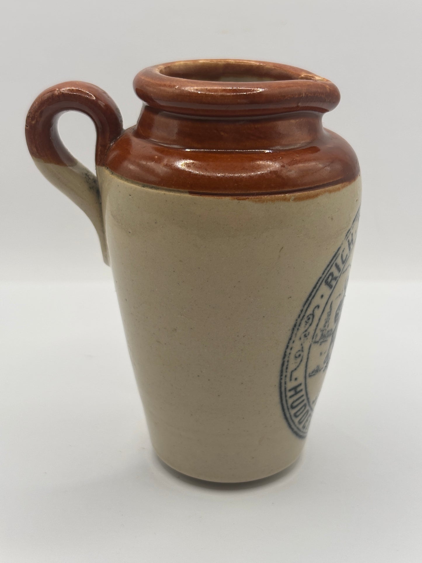 Old advertising cream pot, Peter Warner. Bannisters Huddersfield dairies. Rich thick cream