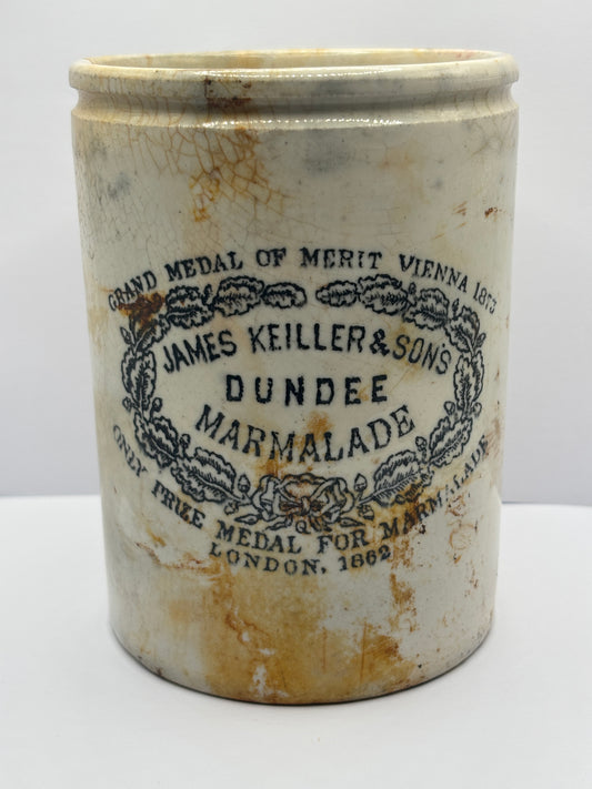 Old 2lb James Keiller Dundee marmalade jar. Damaged