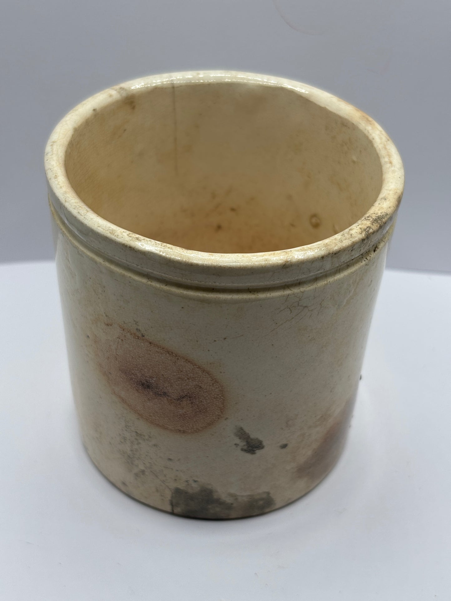 Old early dundee marmalade advertising jar, stained & crazed