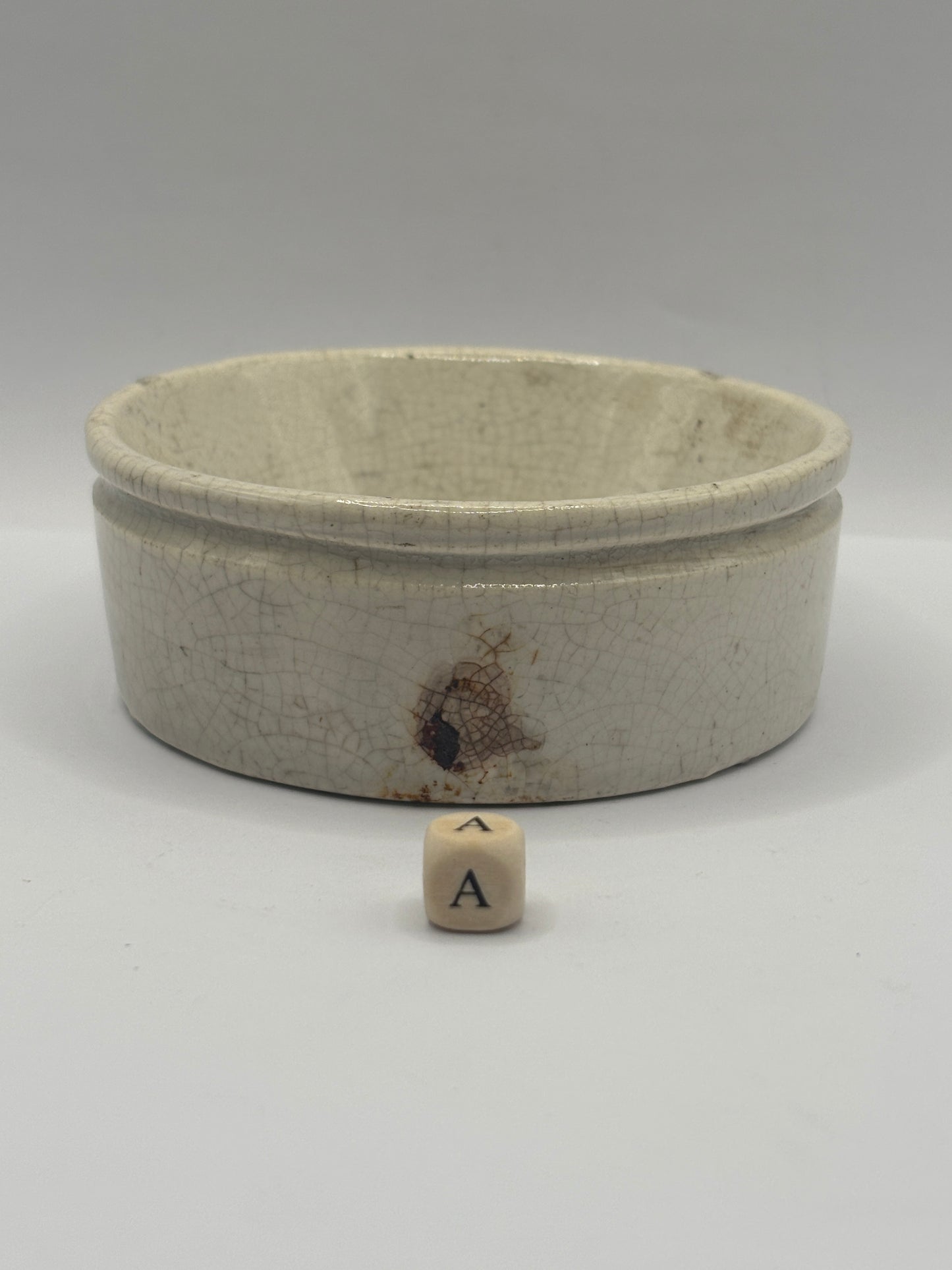 Old plain stoneware meat paste pot, potted meat (a)