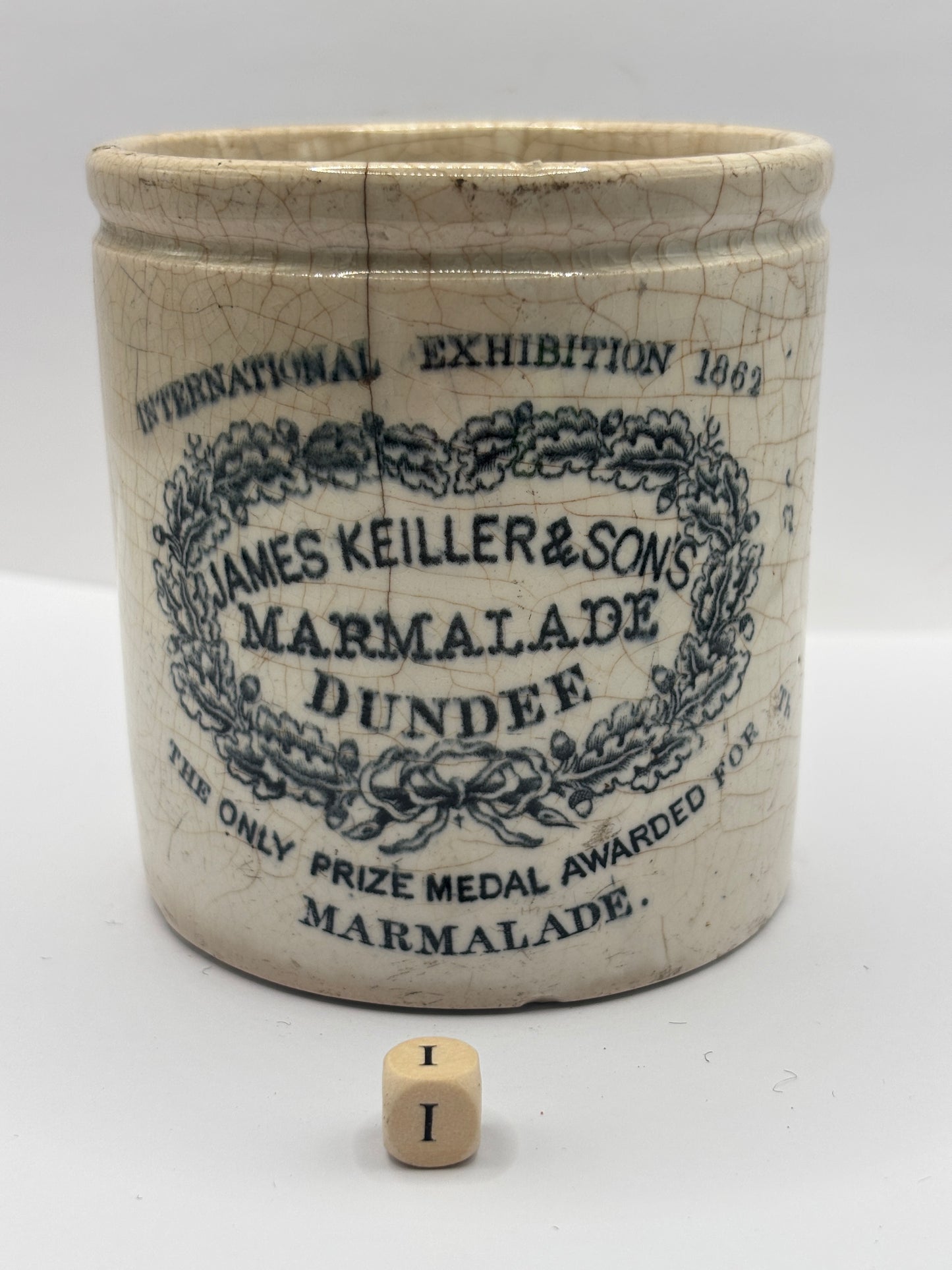 Old 1lb James Keiller Dundee marmalade Jar. Earlier design (i)