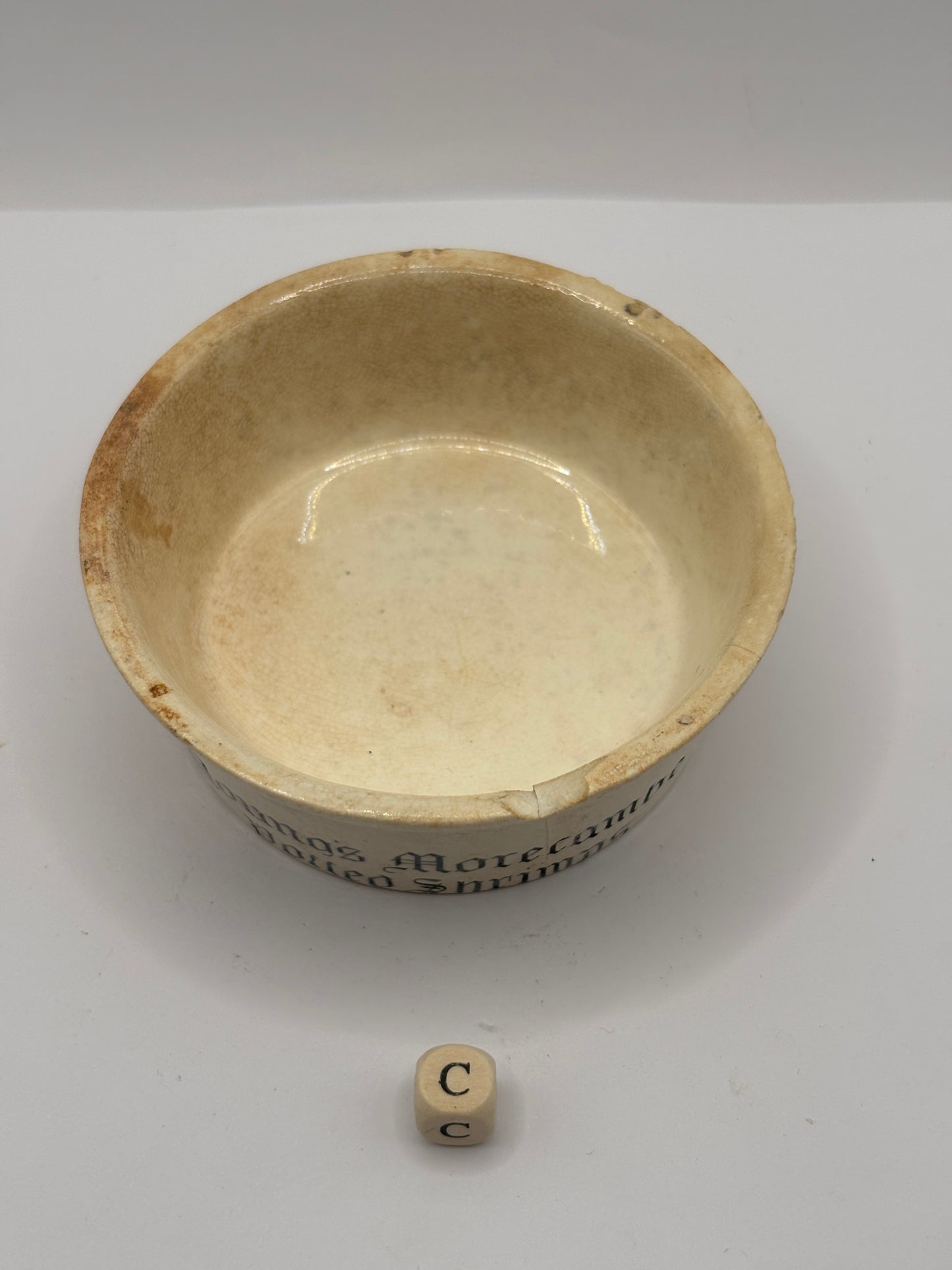 Old advertising paste pot, Youngs Morecambe Potted shrimps (c)