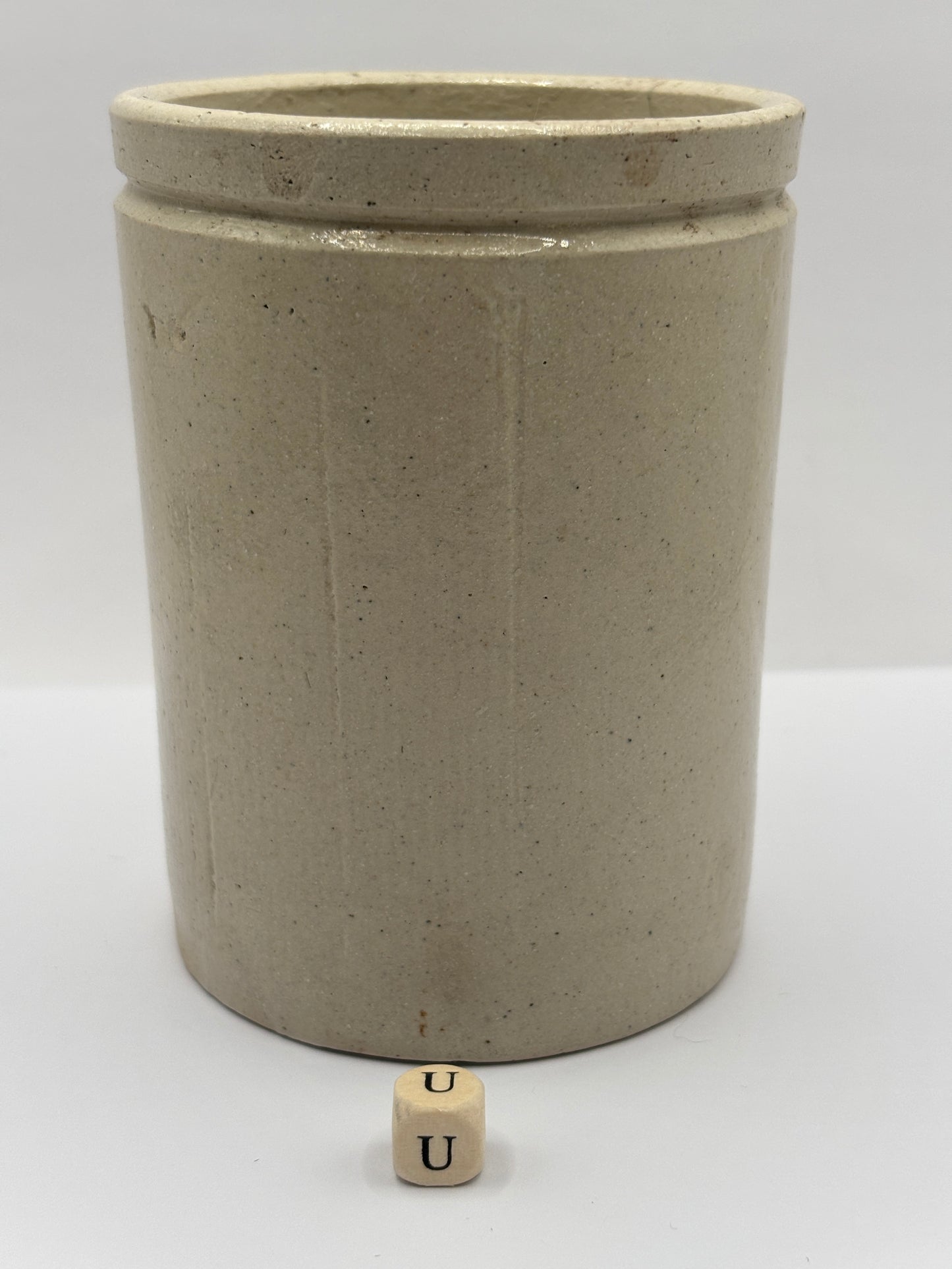 Old 1lb advertising ribbed stoneware jam pot (u) F.Duerr & sons