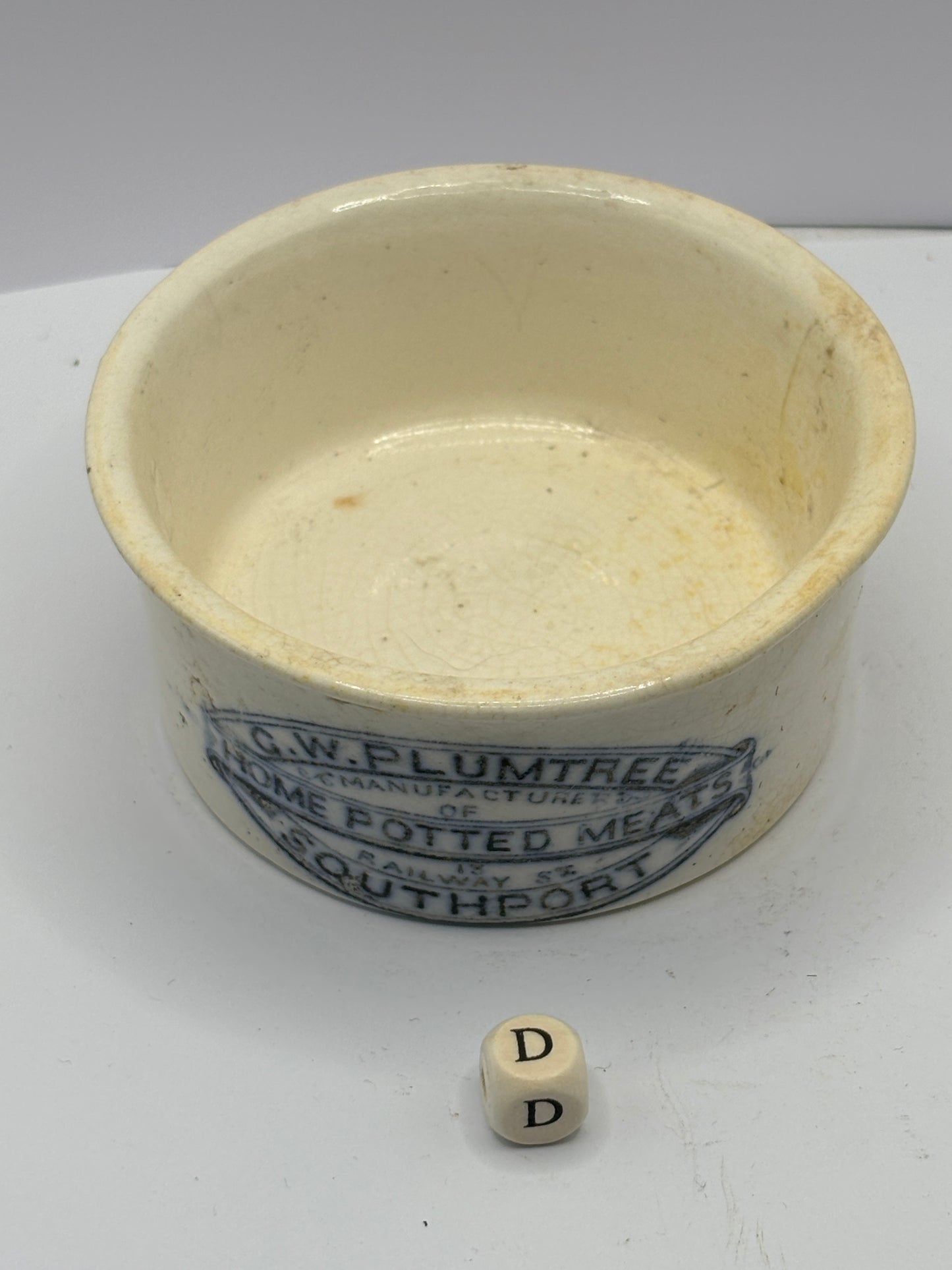 Plumtree home potted meats advertising pot (D)