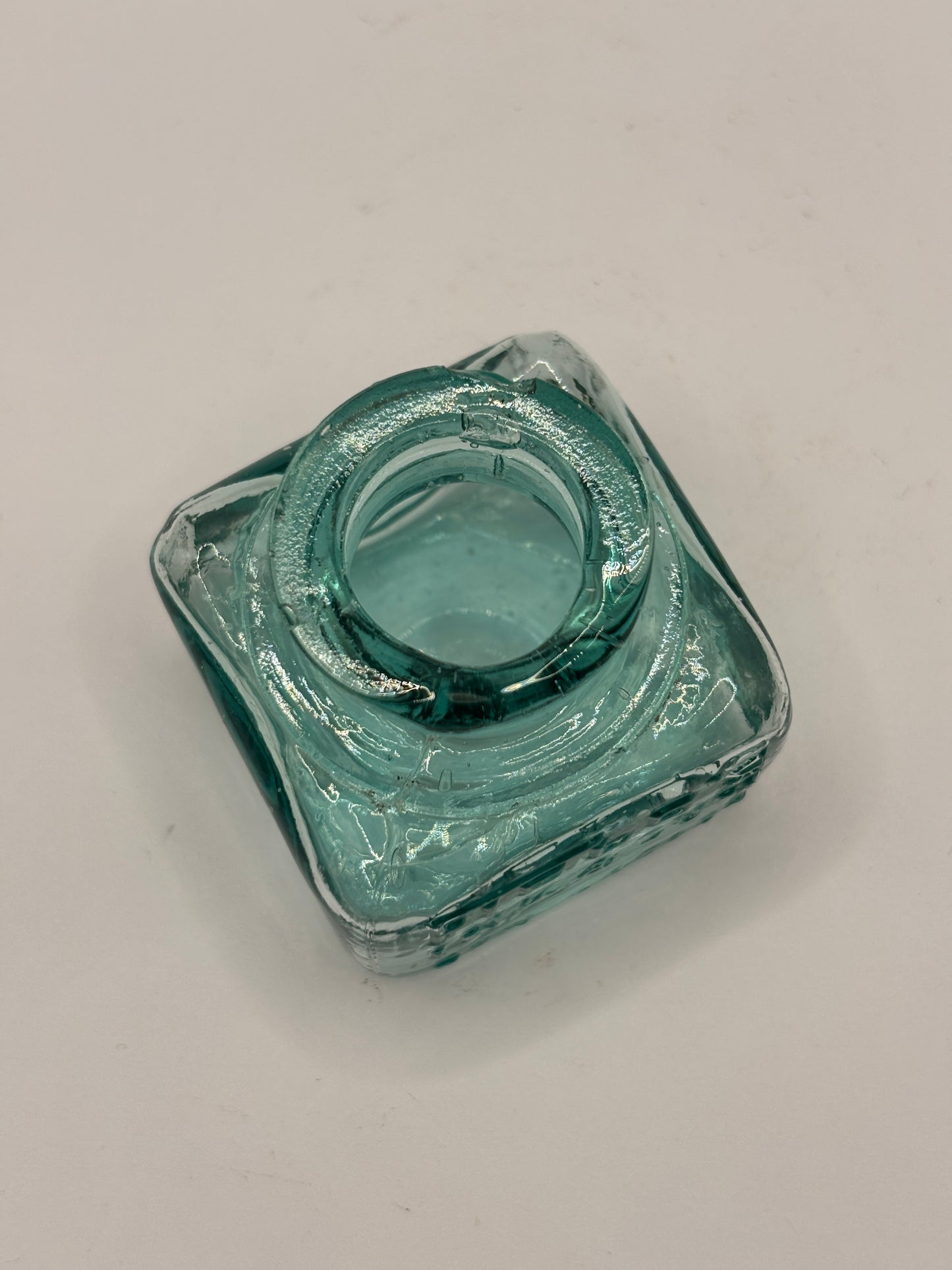 old advertising glass ink,inkwells, ink bottle. Fields ink. Chipped