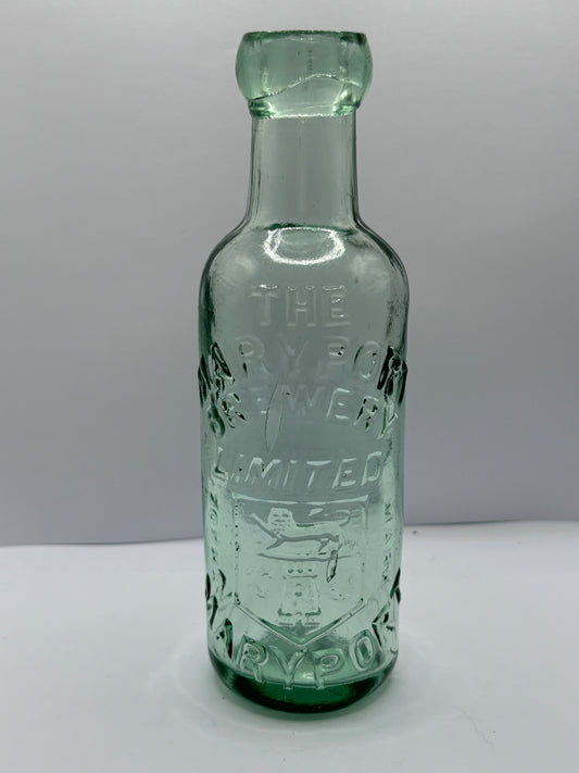 The Maryport brewery, aqua glass mineral water bottle