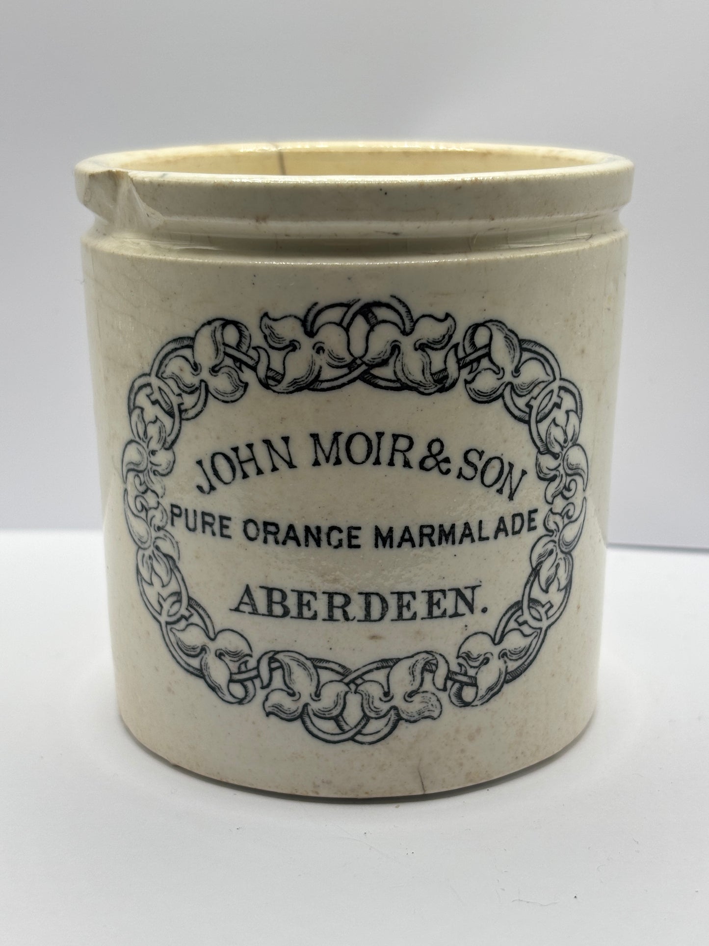 Old rare 1lb John Moir marmalade jar, Pure orange marmalade