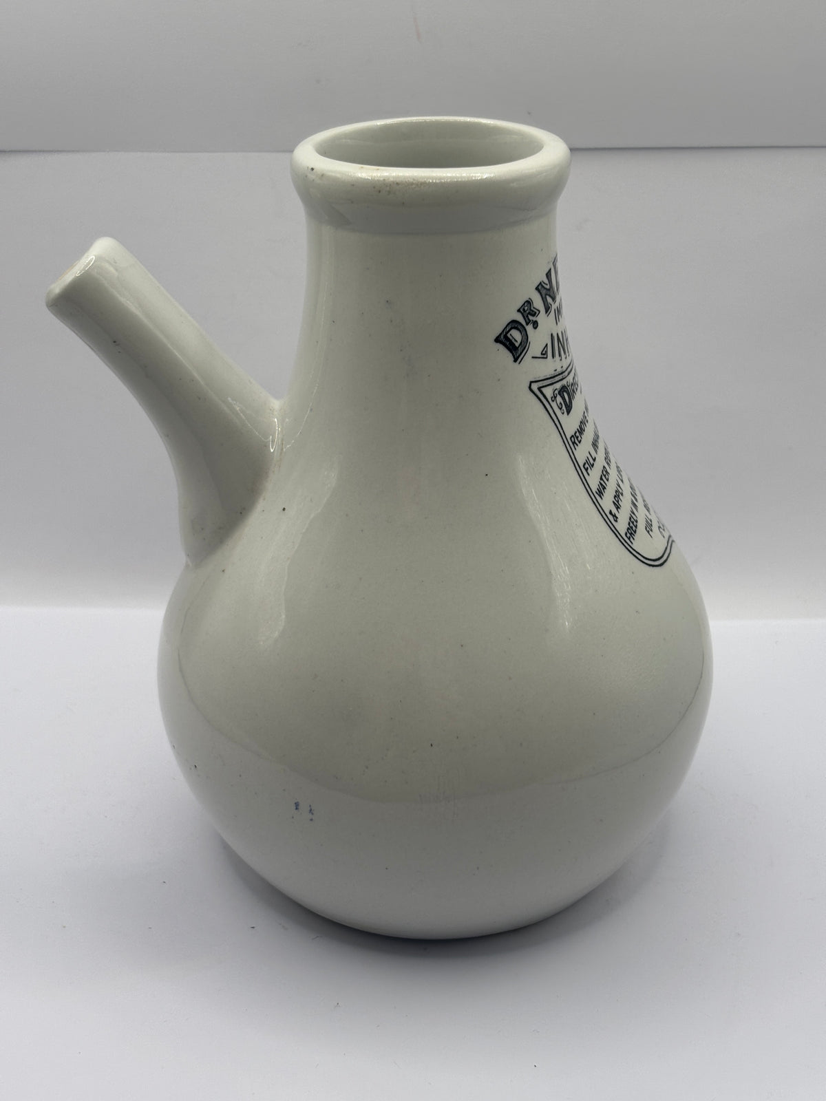 Old advertising stoneware inhaler, Dr Nelsons improved inhaler