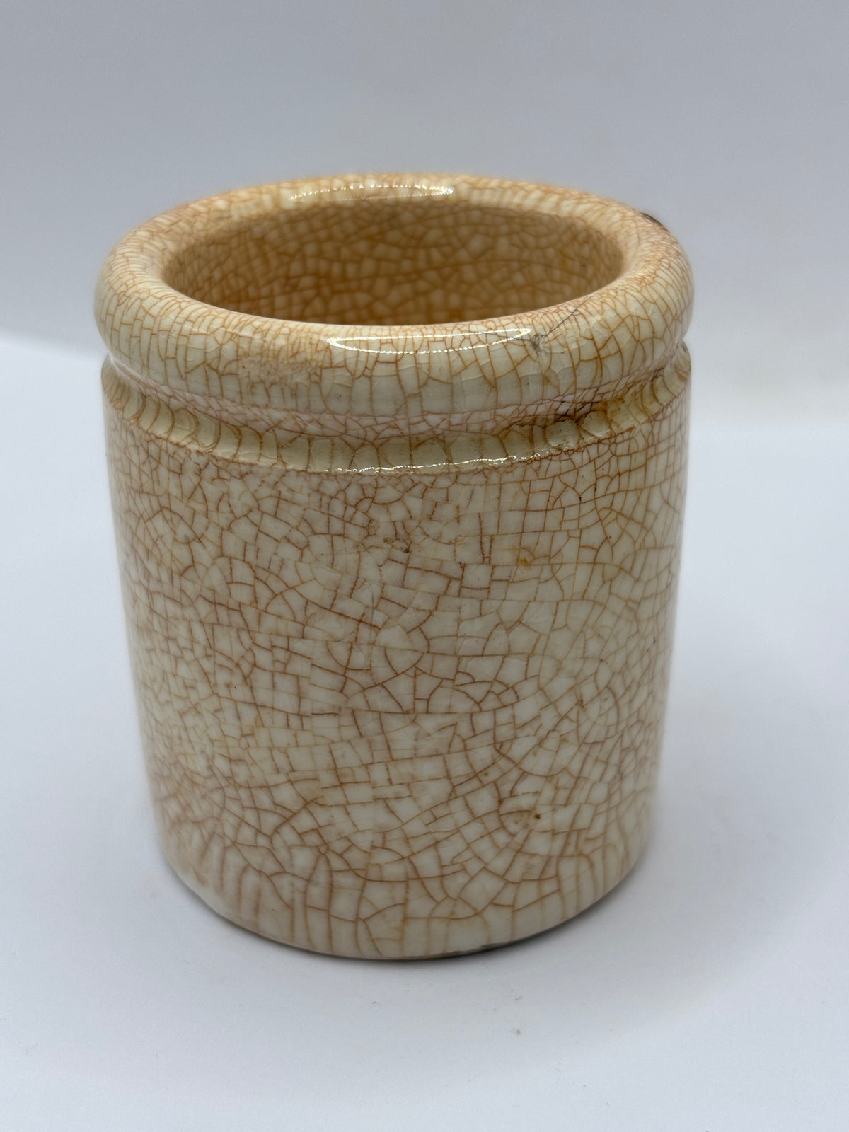 Old small chunky stoneware pot