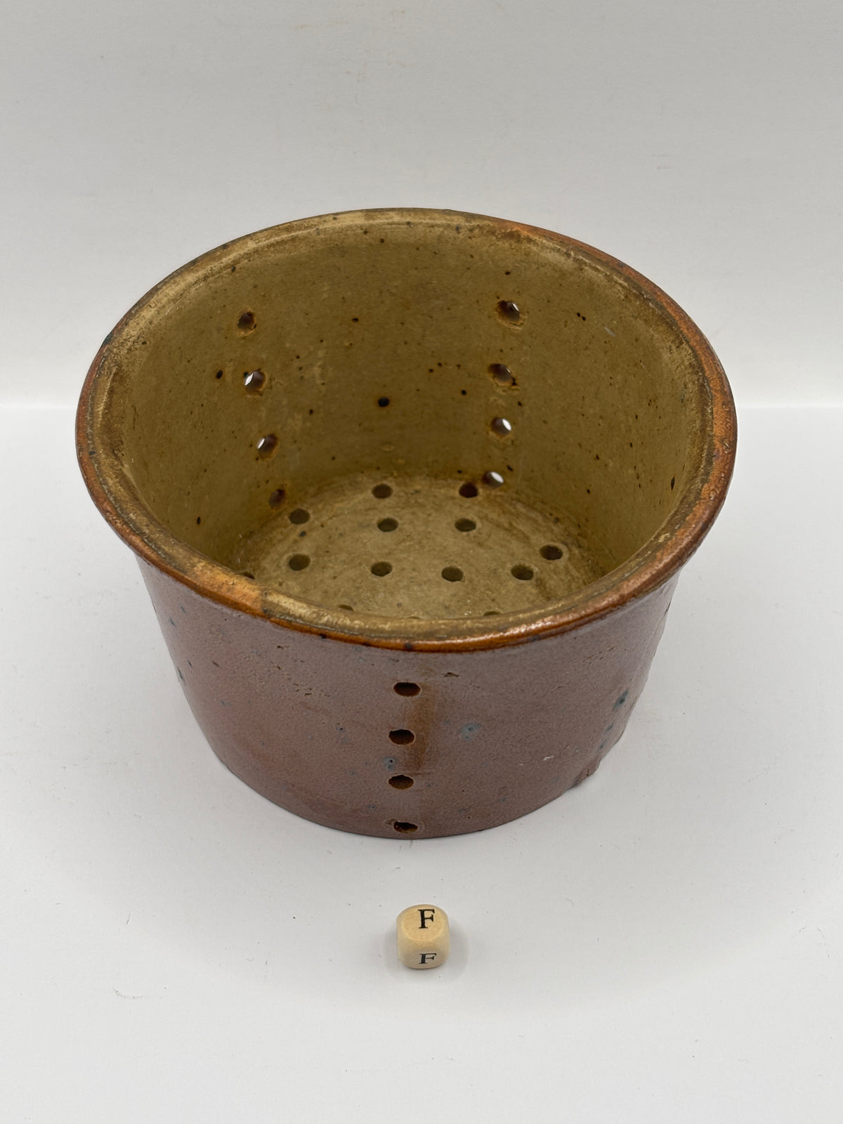 Old french stoneware cheese mold, strainer/ faisselle (F)