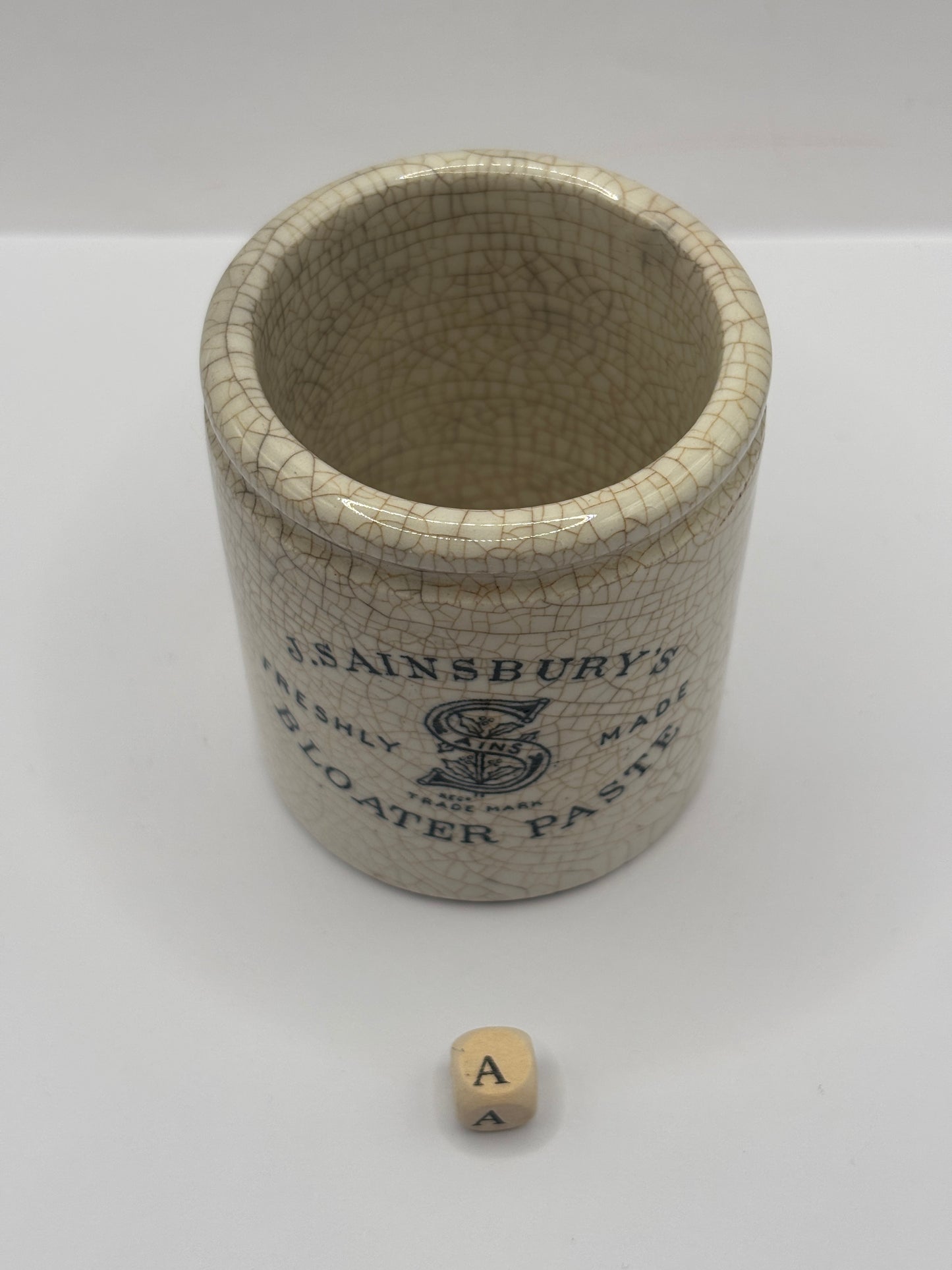 Old sainsburys advertising pot, Bloater paste (a)