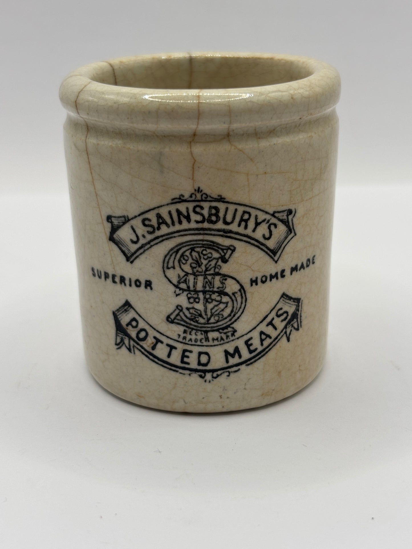Old sainsburys advertising pot, potted meats