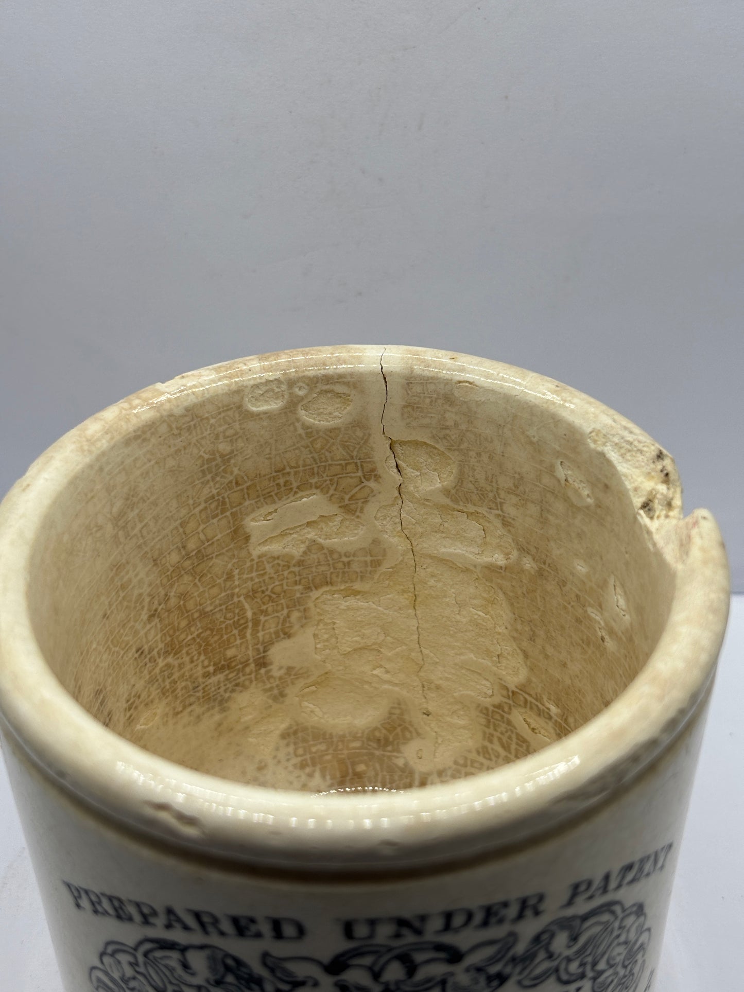 Rare John moir advertising marmalade jar, Pure orange marmalade. Damaged