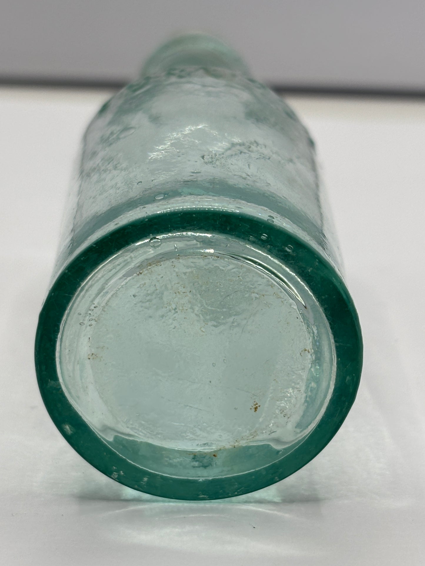 Small aqua glass furniture polish. P.Smiths & sons